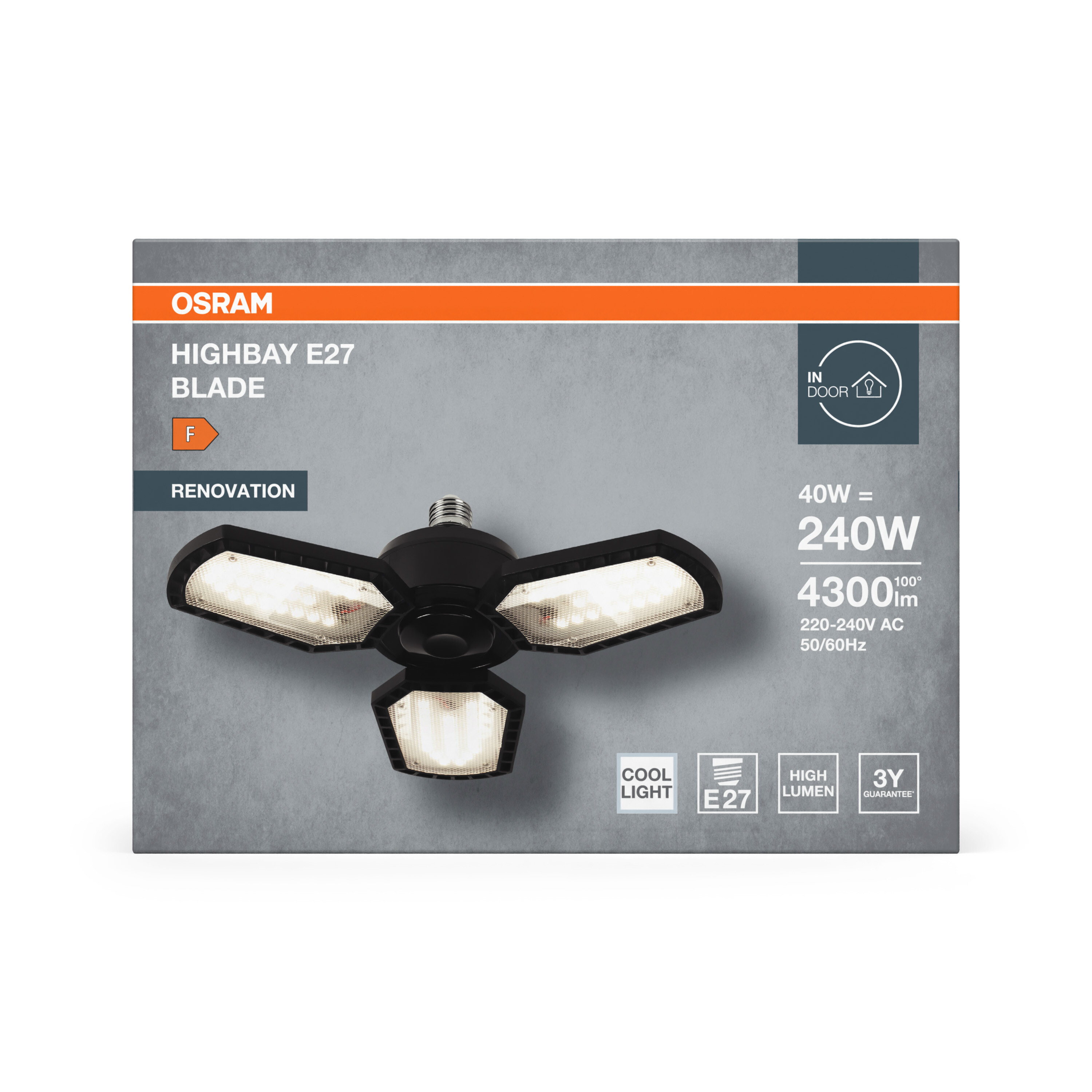Osram Highbay Blade Deckenlampe mit Flügeln, E27, 40W