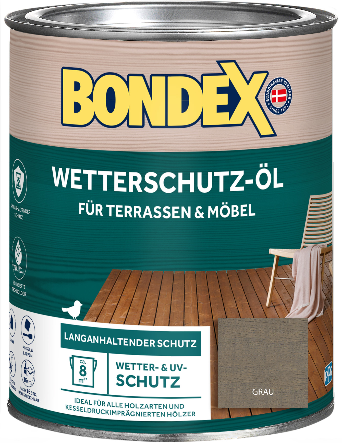 Bondex Wetterschutz-Öl, grau, 0,75 l