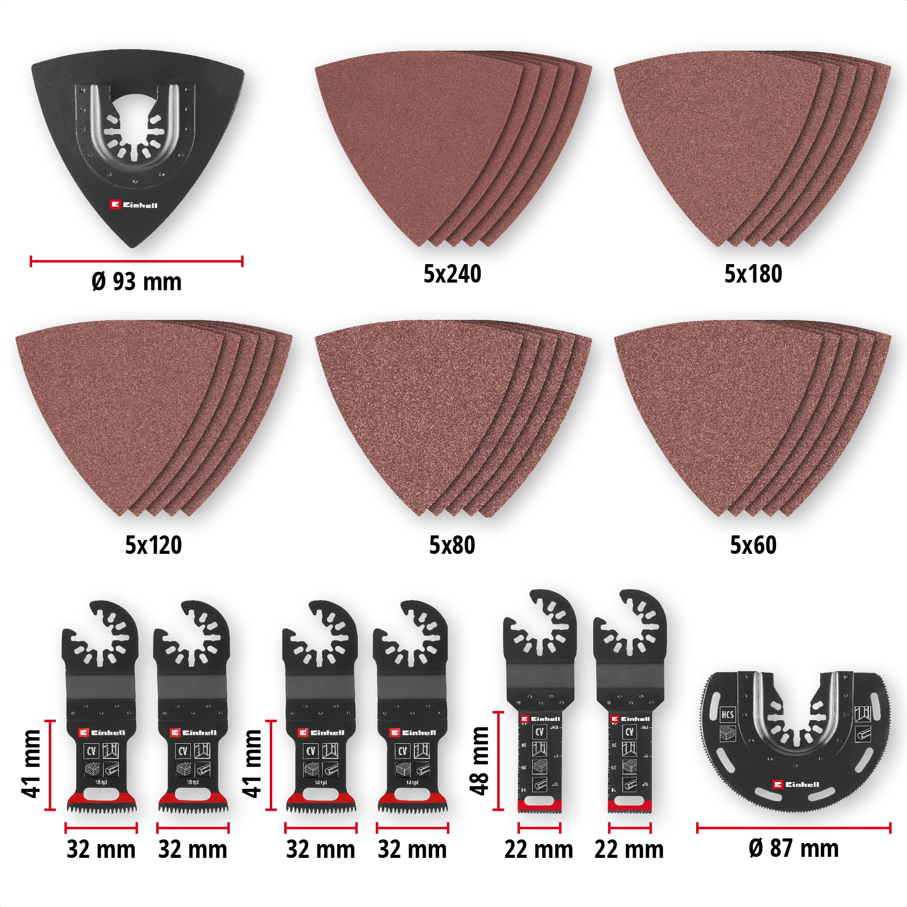 Einhell XL-PLUS-CASE Multitool-Set mit Universalaufnahme für Holz, 35-tlg. 