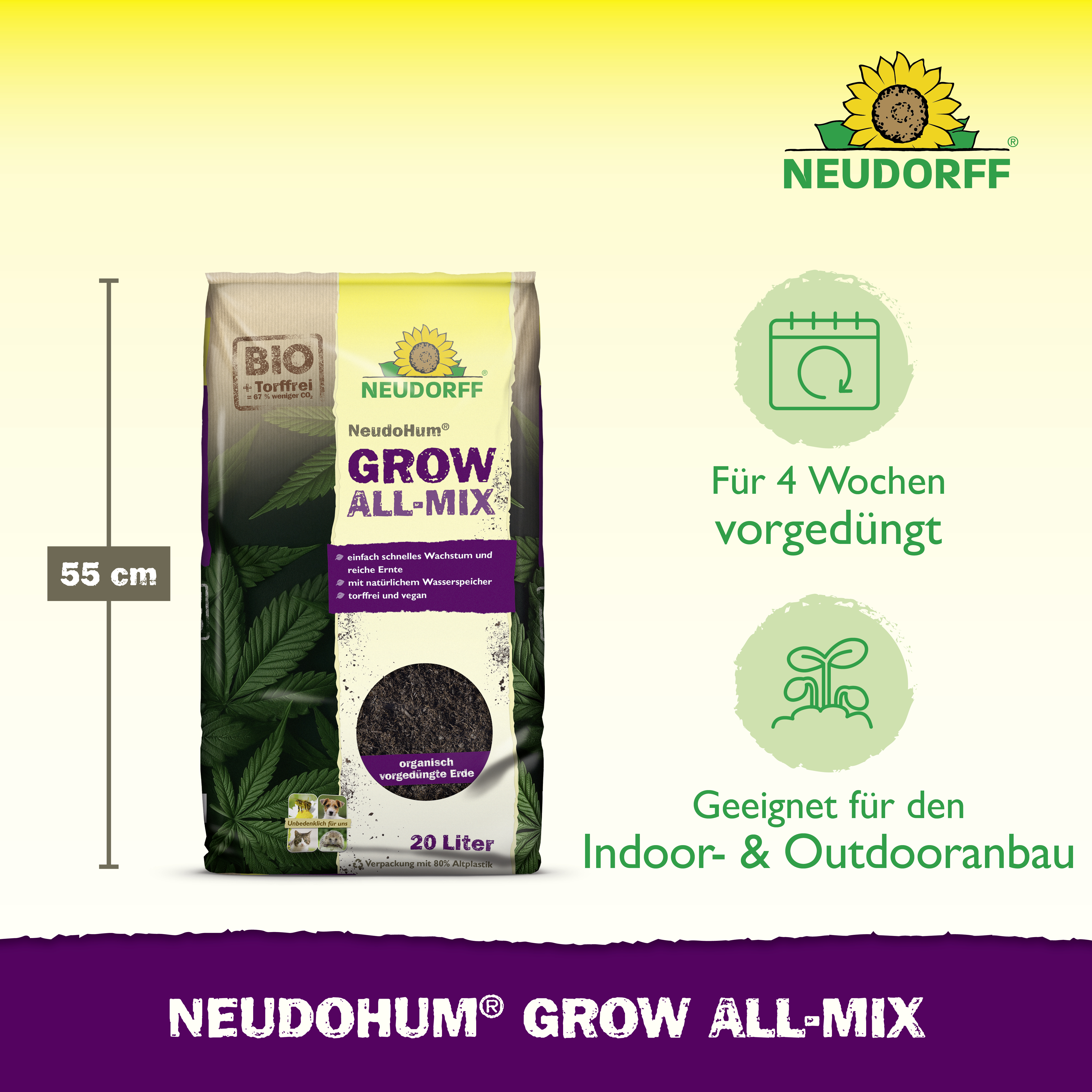Neudorff NeudoHum Grow All-Mix, 20 l