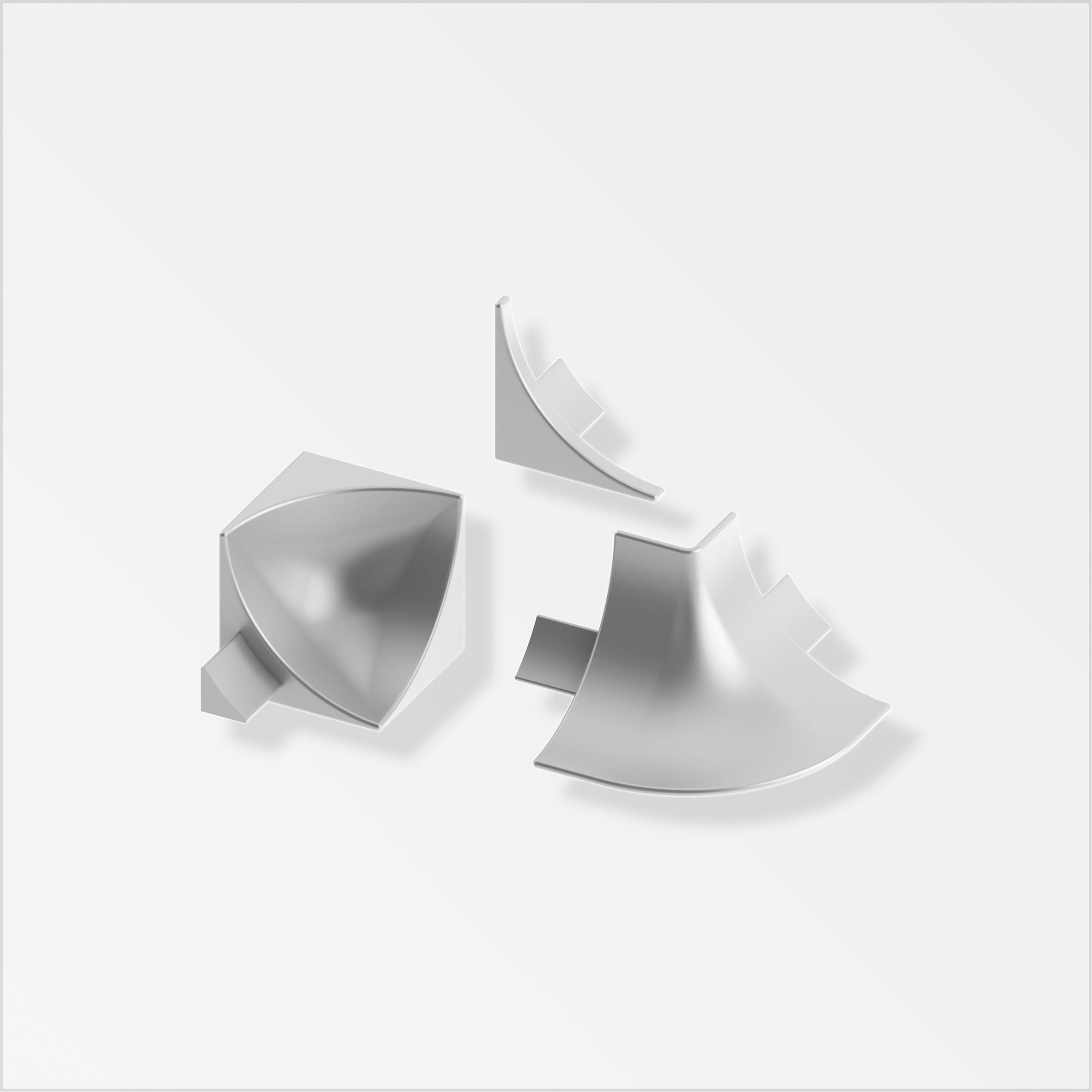 Alfer Zubehör-Set für Randfugenabdeck-Profile, 12 mm, silber