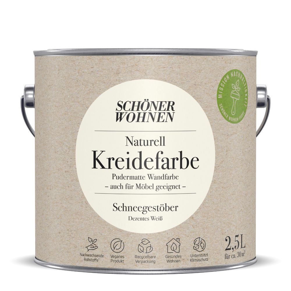 Schöner Wohnen Naturell Kreidefarbe, schneegestöber, 2,5L Schöner Wohnen Naturell Kreidefarbe, schneegestöber, 2,5L