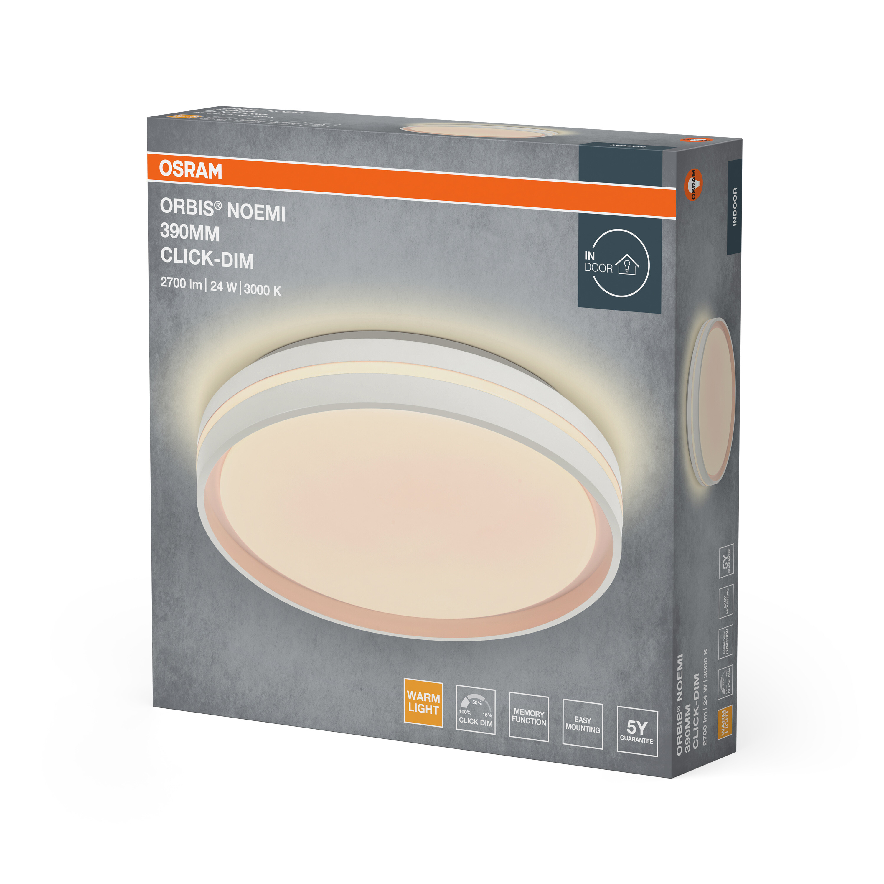Osram Led Deckenleuchte "Orbis Noemi", 390 mm, 24W, 830, weiß