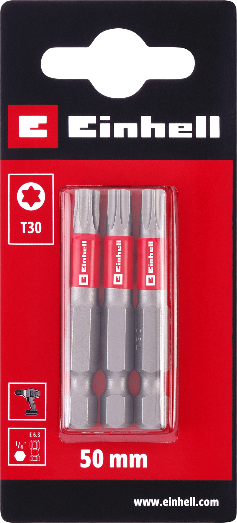 Einhell Standard-Bits, 50 mm, T30