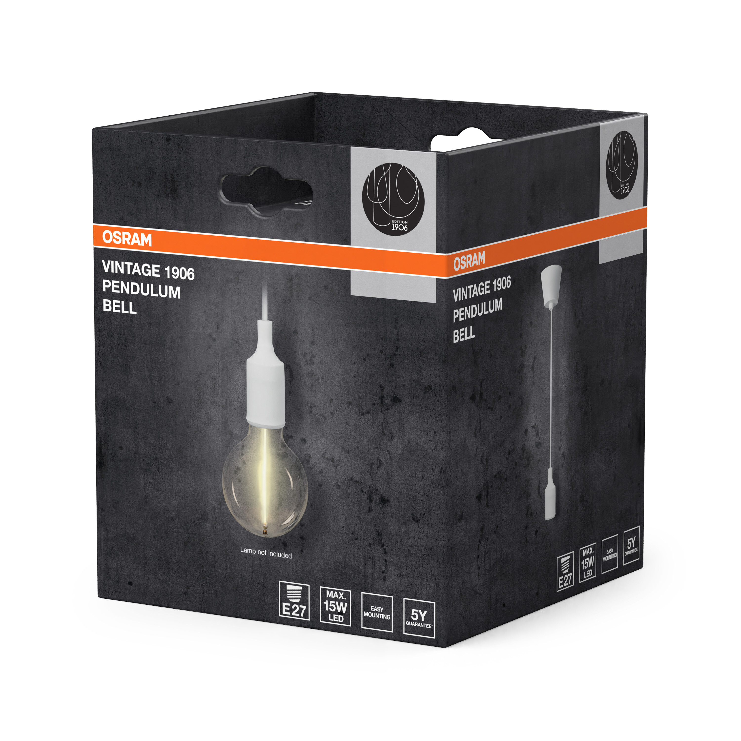 Osram Vintage 1906 Pendelleuchte Bell E27, weiß