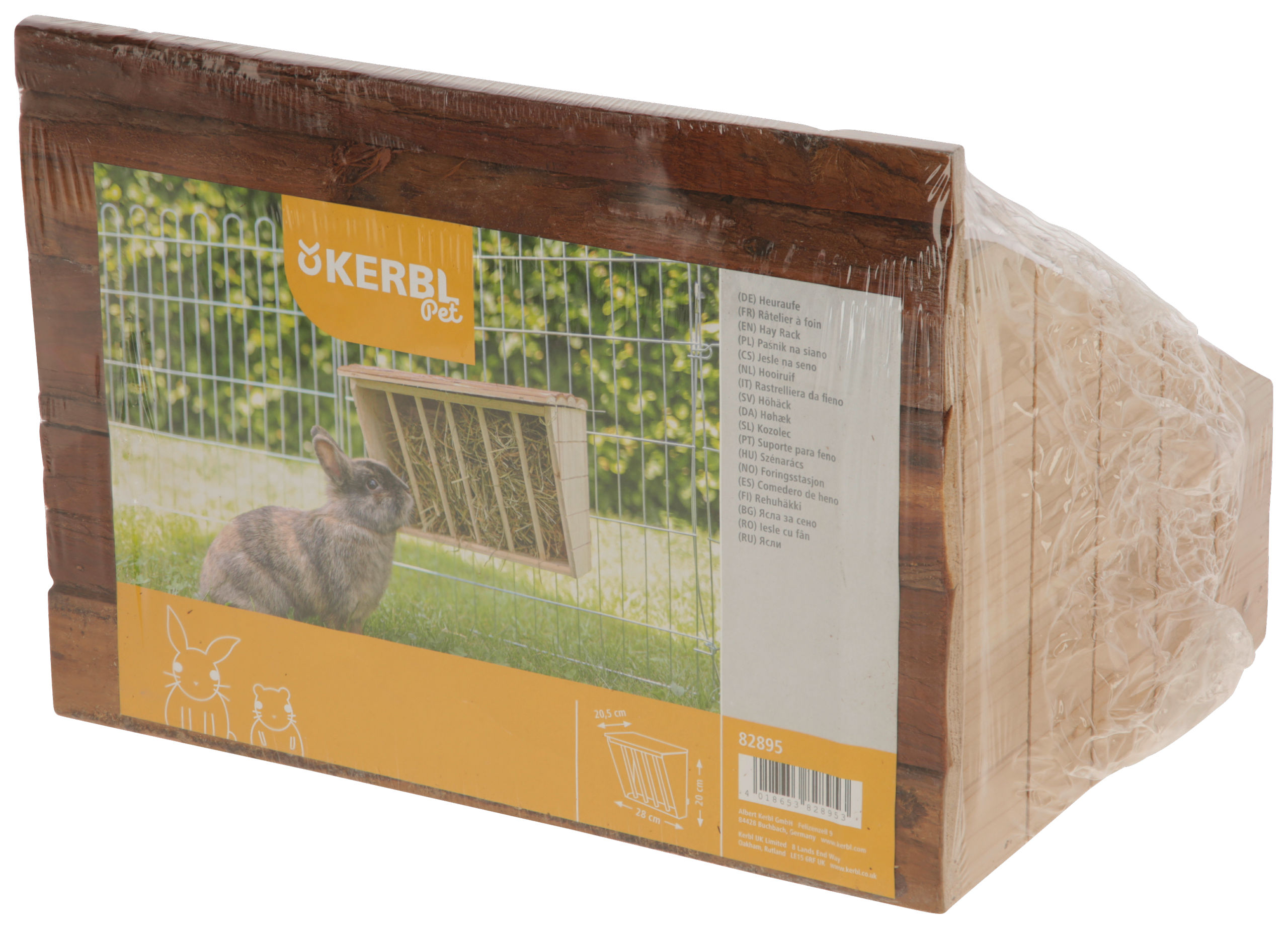 Kerbl Heuraufe XL mit Sitzbrett NATURE, 28 x 20,5 x 22 cm