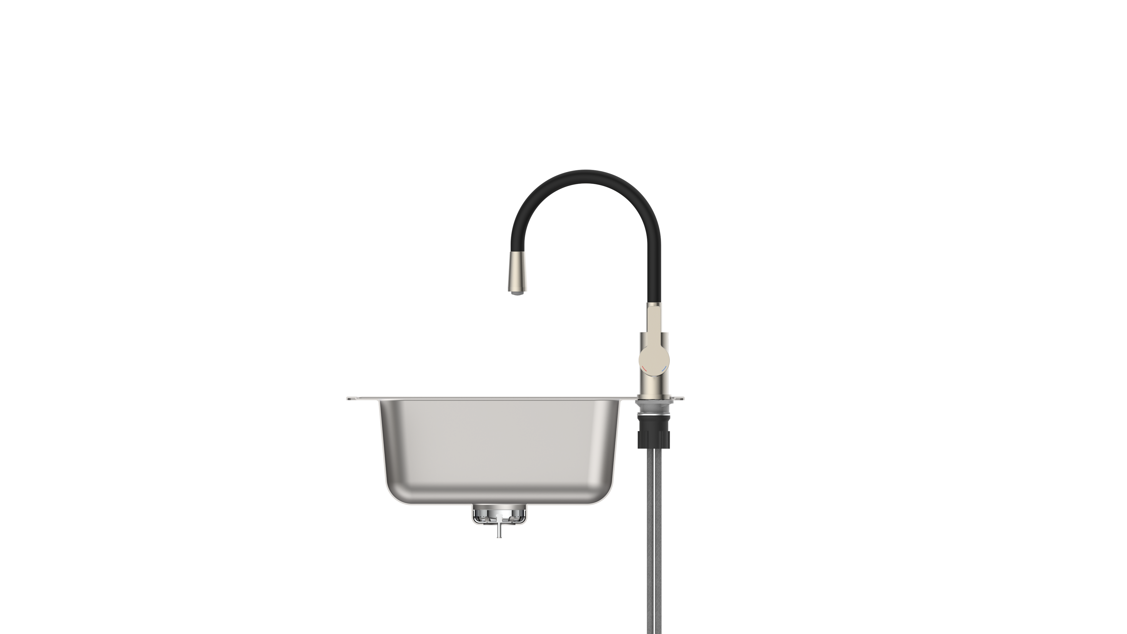 Schütte Spültischarmatur Flexo, Edelstahloptik/Schwarz Schütte Spültischarmatur Flexo, Edelstahloptik/Schwarz