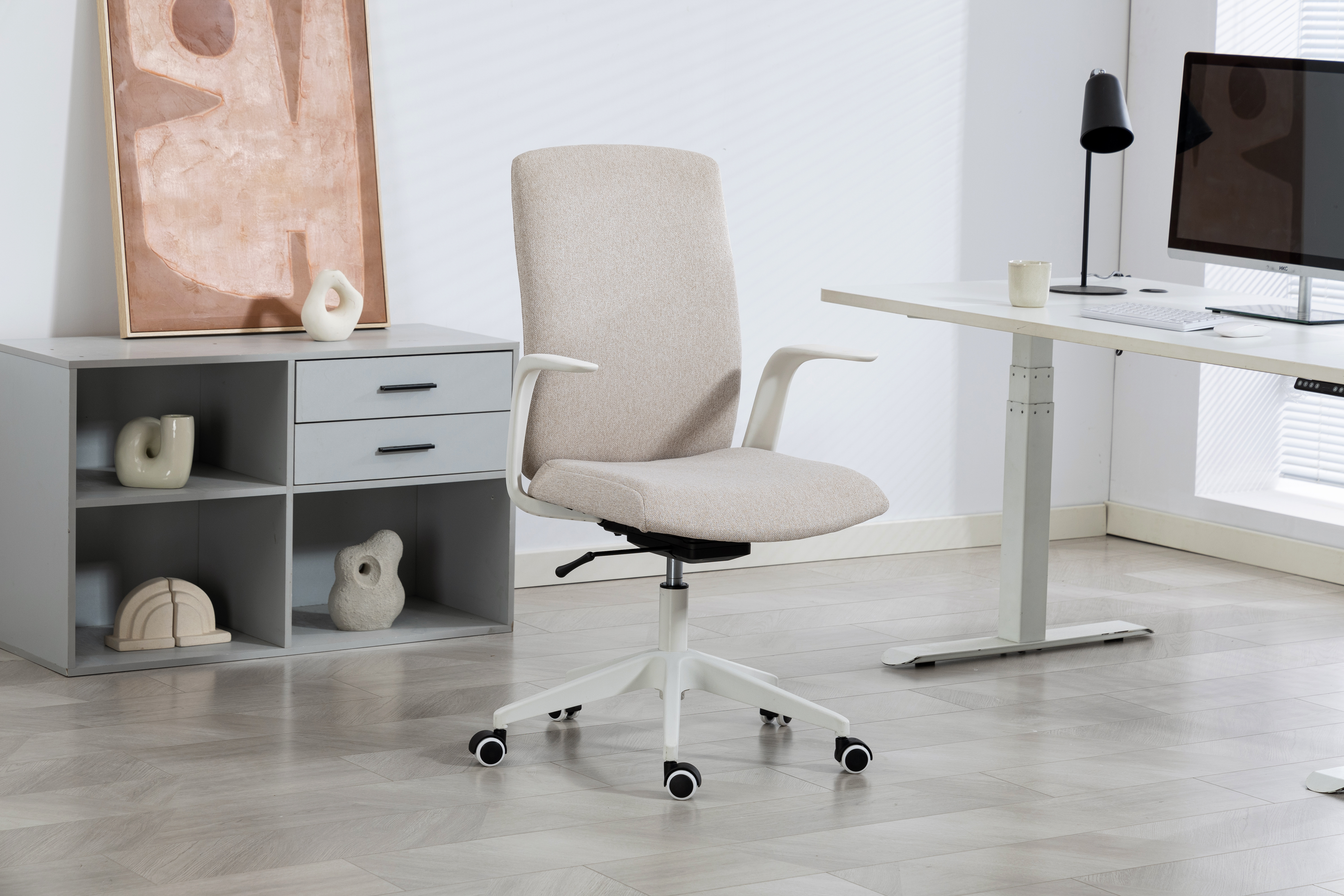 Duo Collection Drehstuhl Floris, sand/weiß