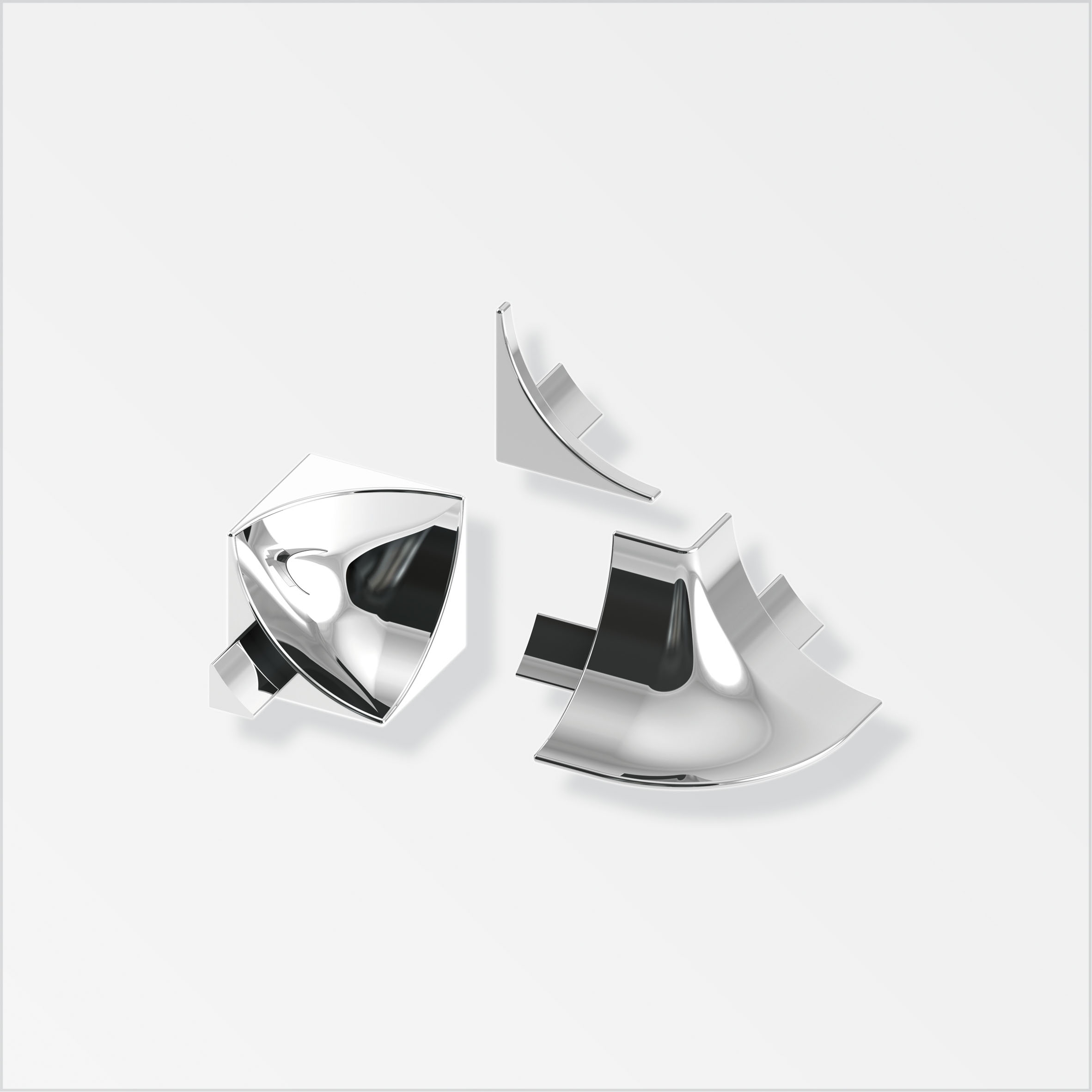 Alfer Zubehör-Set für Randfugenabdeck-Profile, 12 mm, chromoptik
