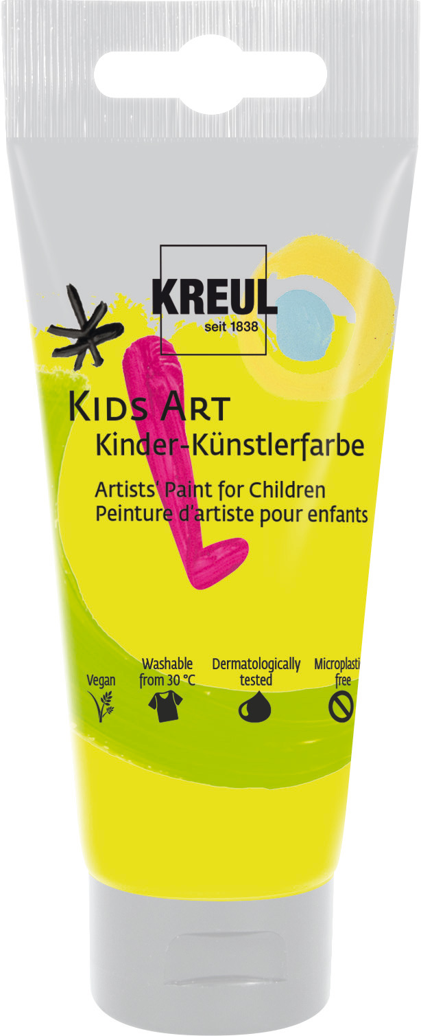 Kreul Kids Art Kinder-Künstlerfarbe Fluoreszierend Gelb, 75 ml