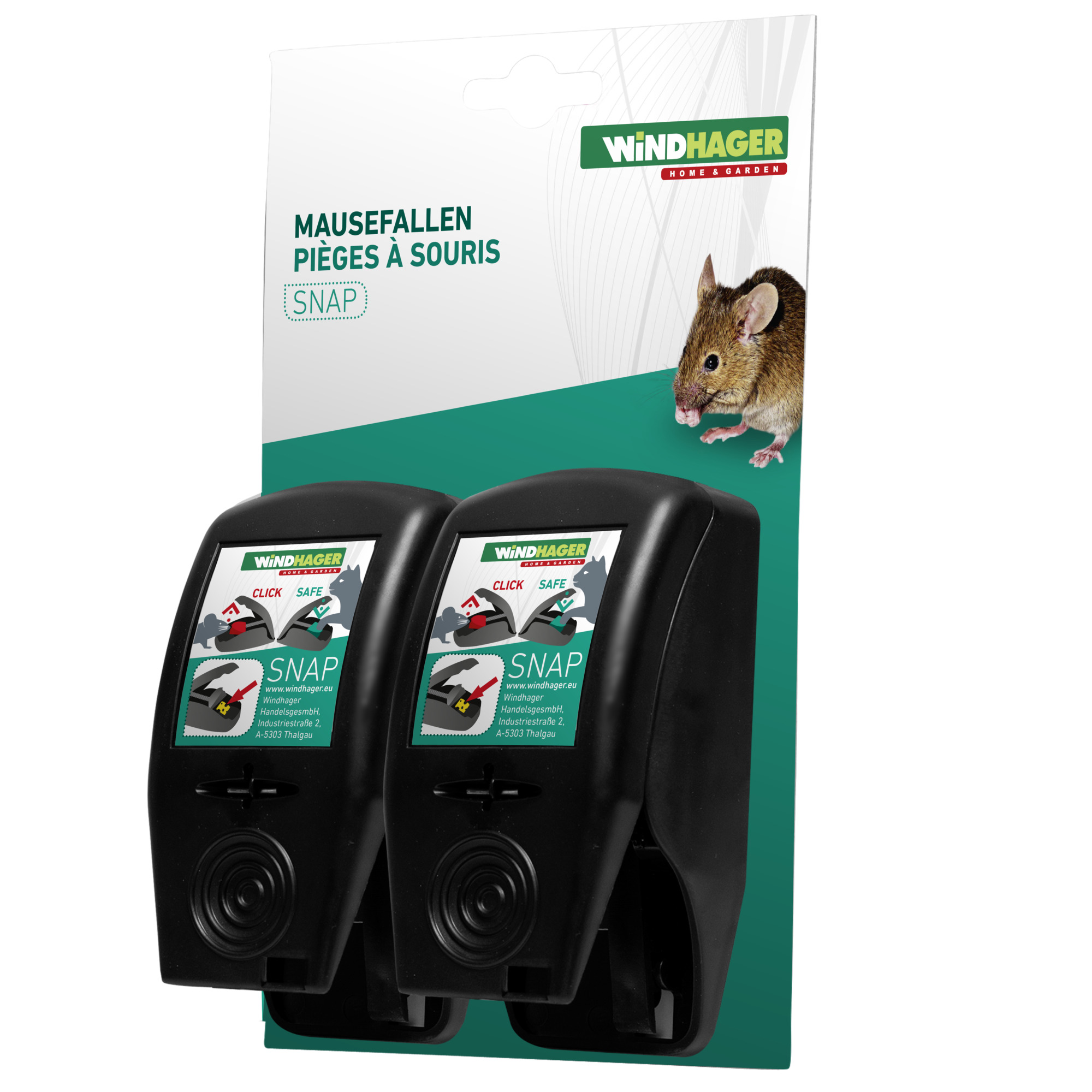 Windhager Mausefalle SNAP, 9,5 x 4,8 x 4,5 cm