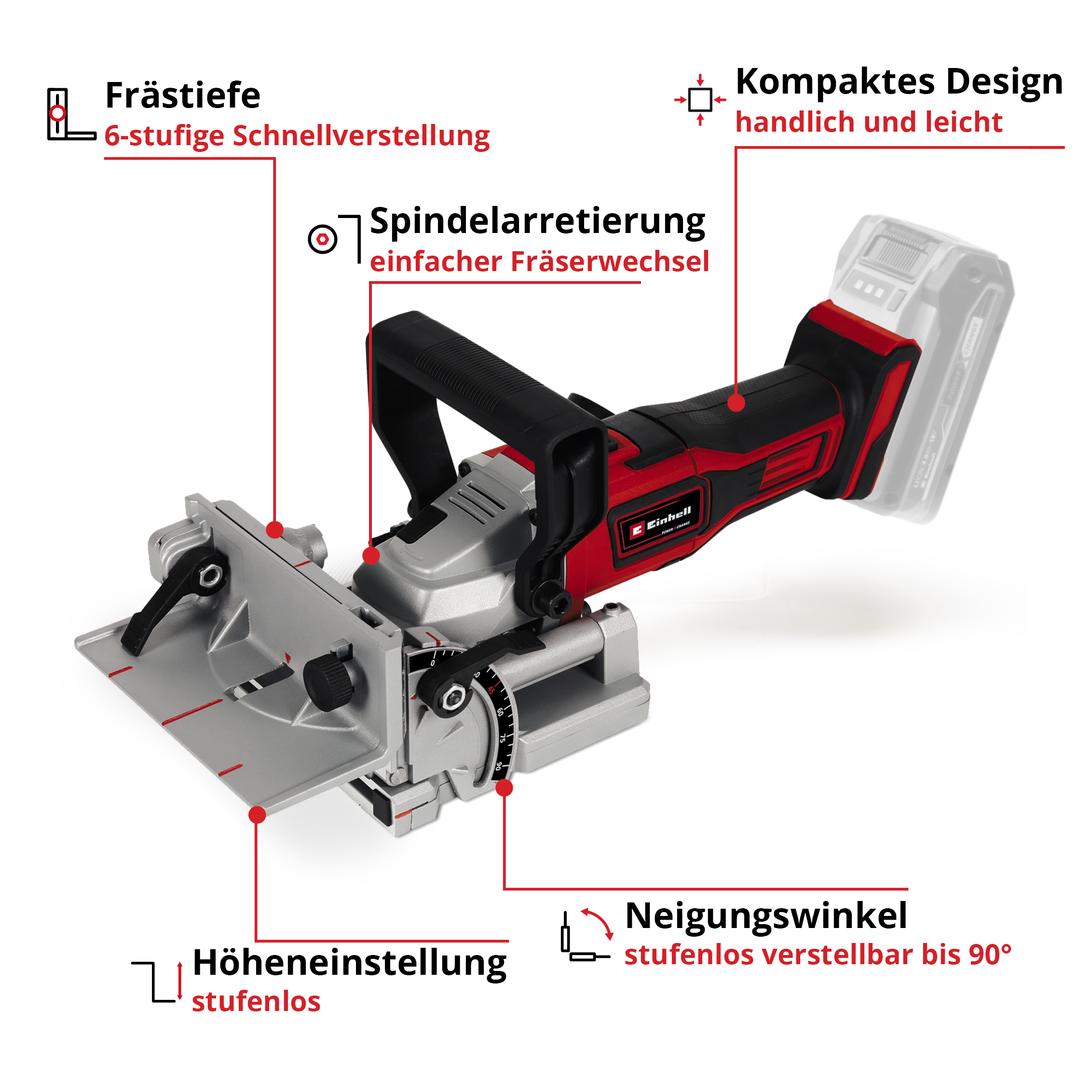 Einhell Akku-Flachdübelfräse TE-BJ 18 Li - Solo Einhell Akku-Flachdübelfräse TE-BJ 18 Li - Solo