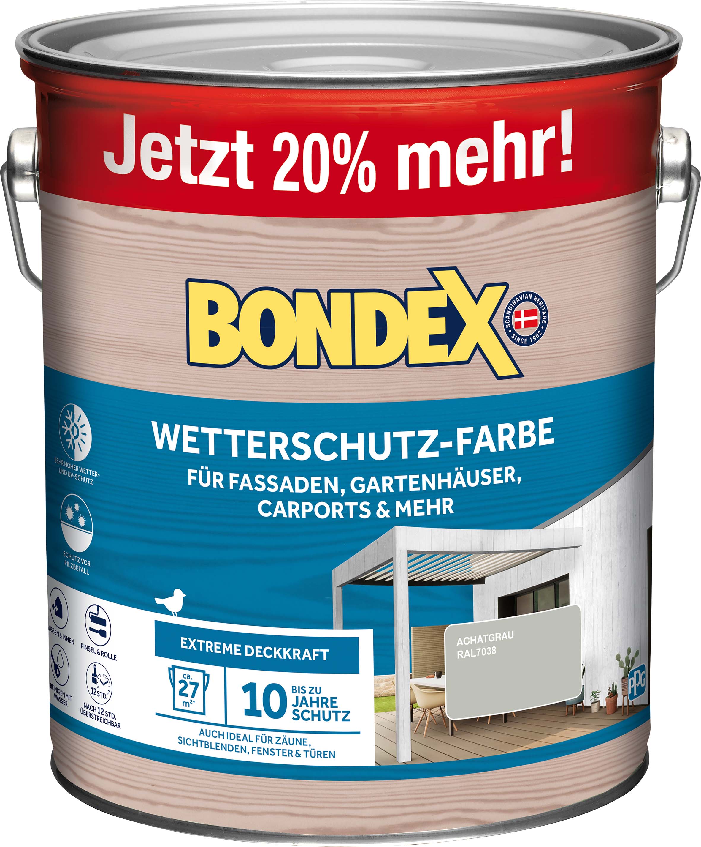 Bondex Wetterschutz-Farbe, achatgrau 3L Bondex Wetterschutz-Farbe, achatgrau 3L