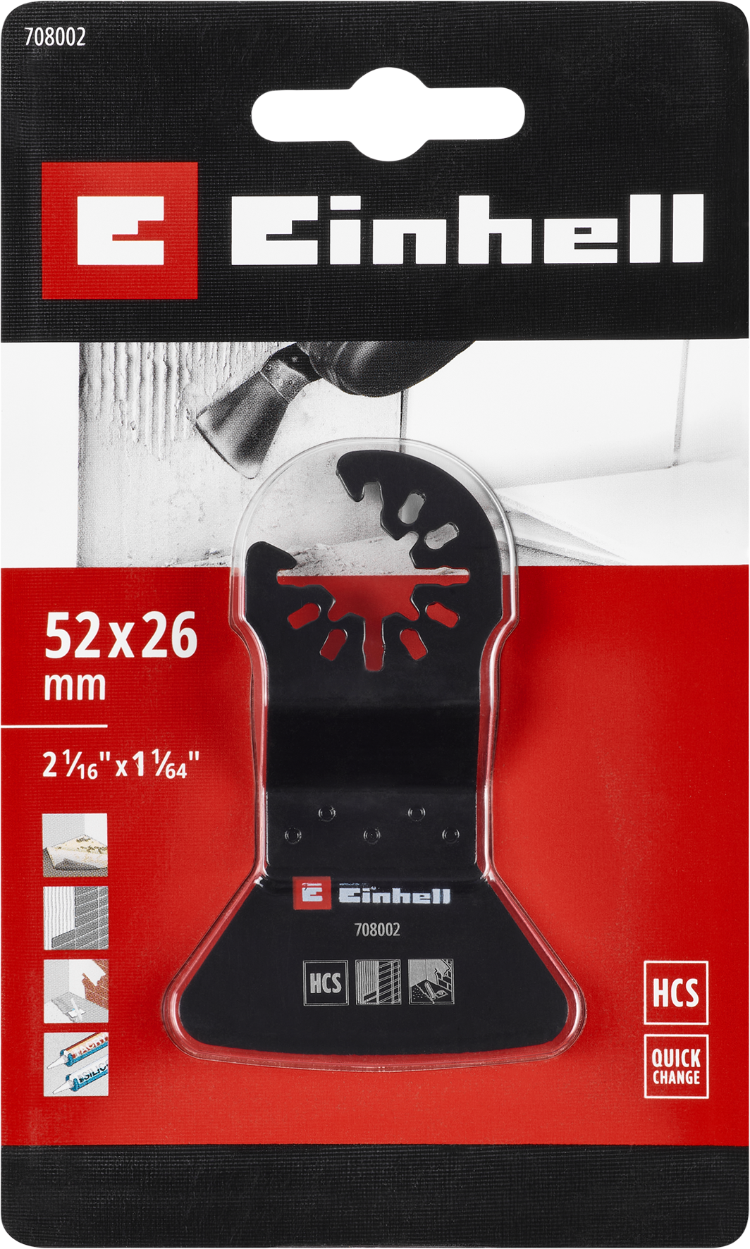 Einhell HCS-Schaber mit Universalaufnahme, starr, 52 x 26 mm Einhell HCS-Schaber mit Universalaufnahme, starr, 52 x 26 mm