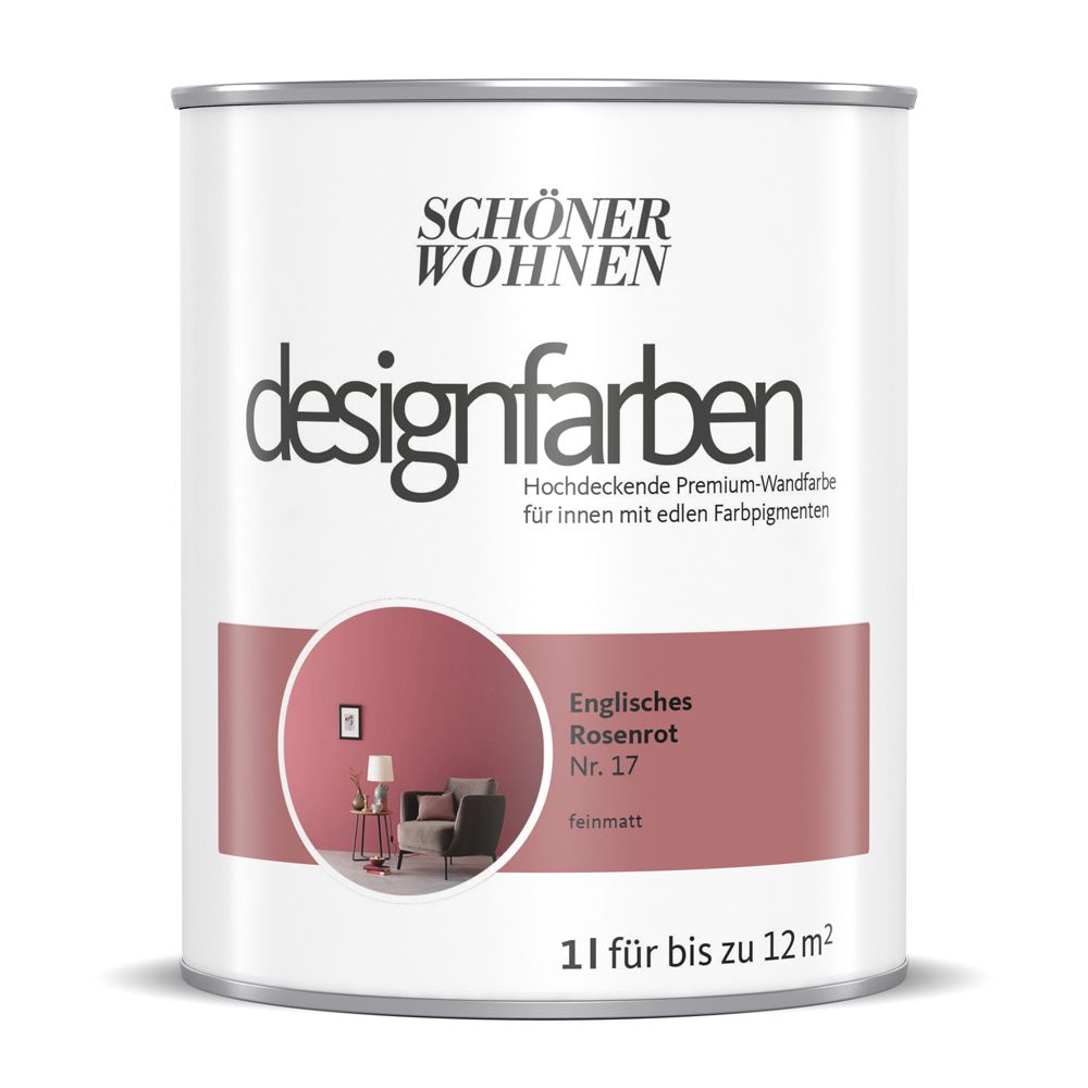 Schöner Wohnen Designfarbe, englisches rosenrot, 1L Schöner Wohnen Designfarbe, englisches rosenrot, 1L