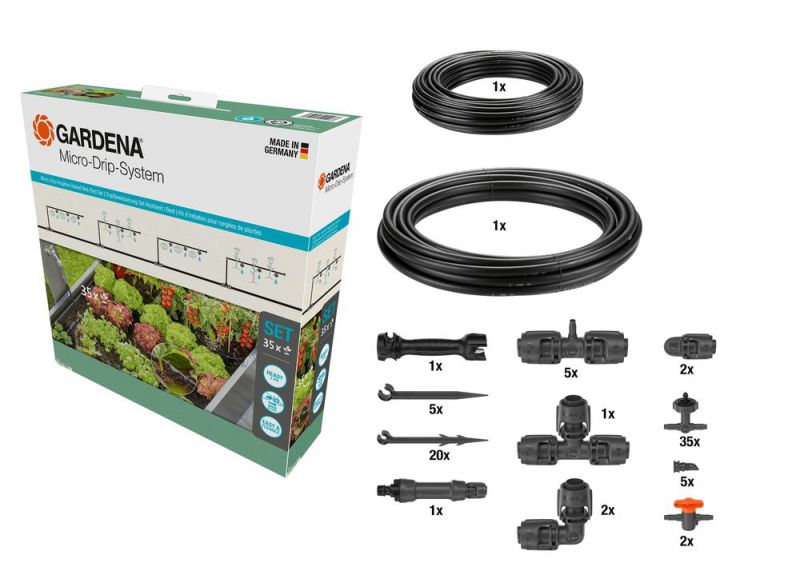Gardena Micro-Drip-System Tropfbewässerung Set Hochbeet/Beet (35 Pflanzen) Gardena Micro-Drip-System Tropfbewässerung Set Hochbeet/Beet (35 Pflanzen)