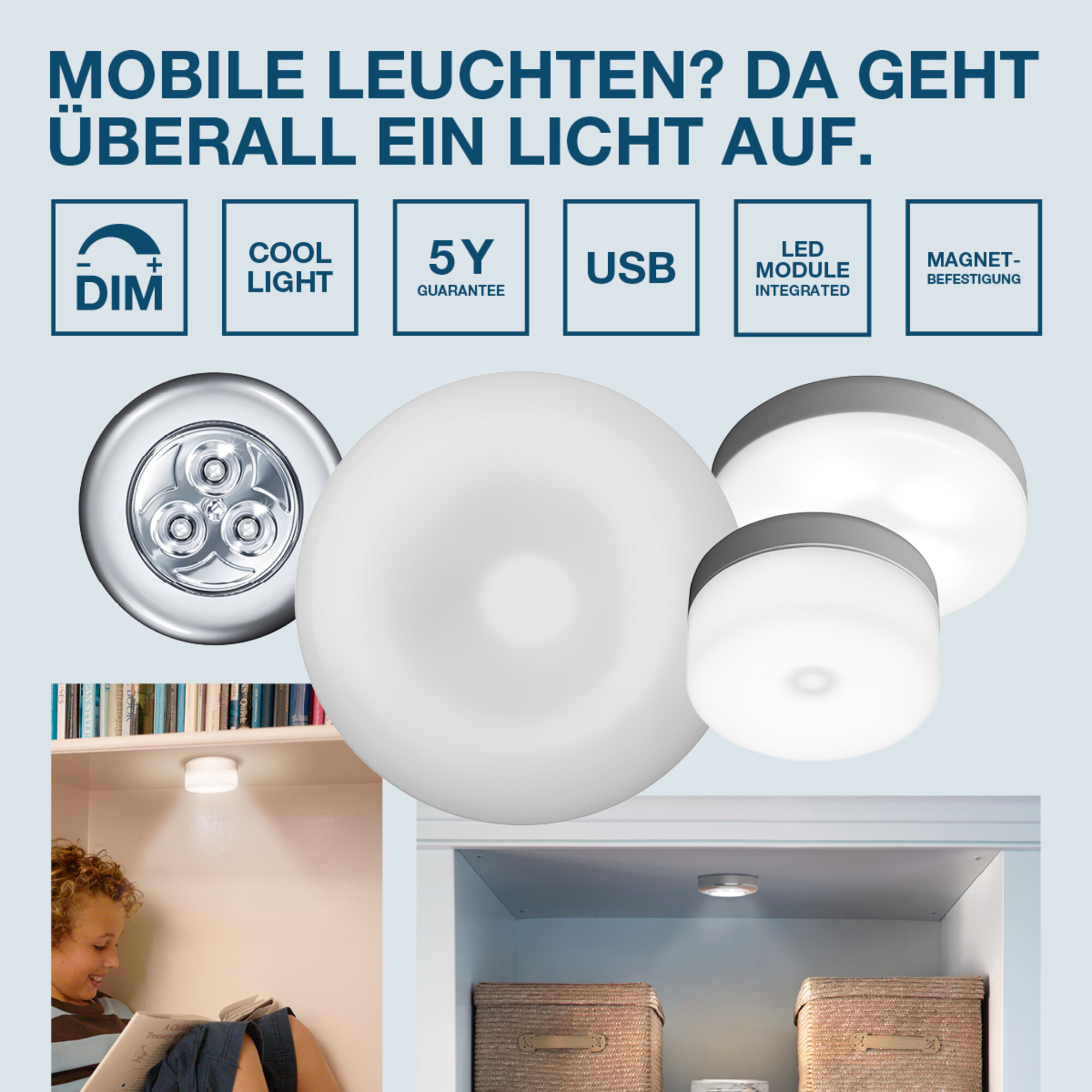 Osram Handleuchte "DOT-it Touch Slim", weiß