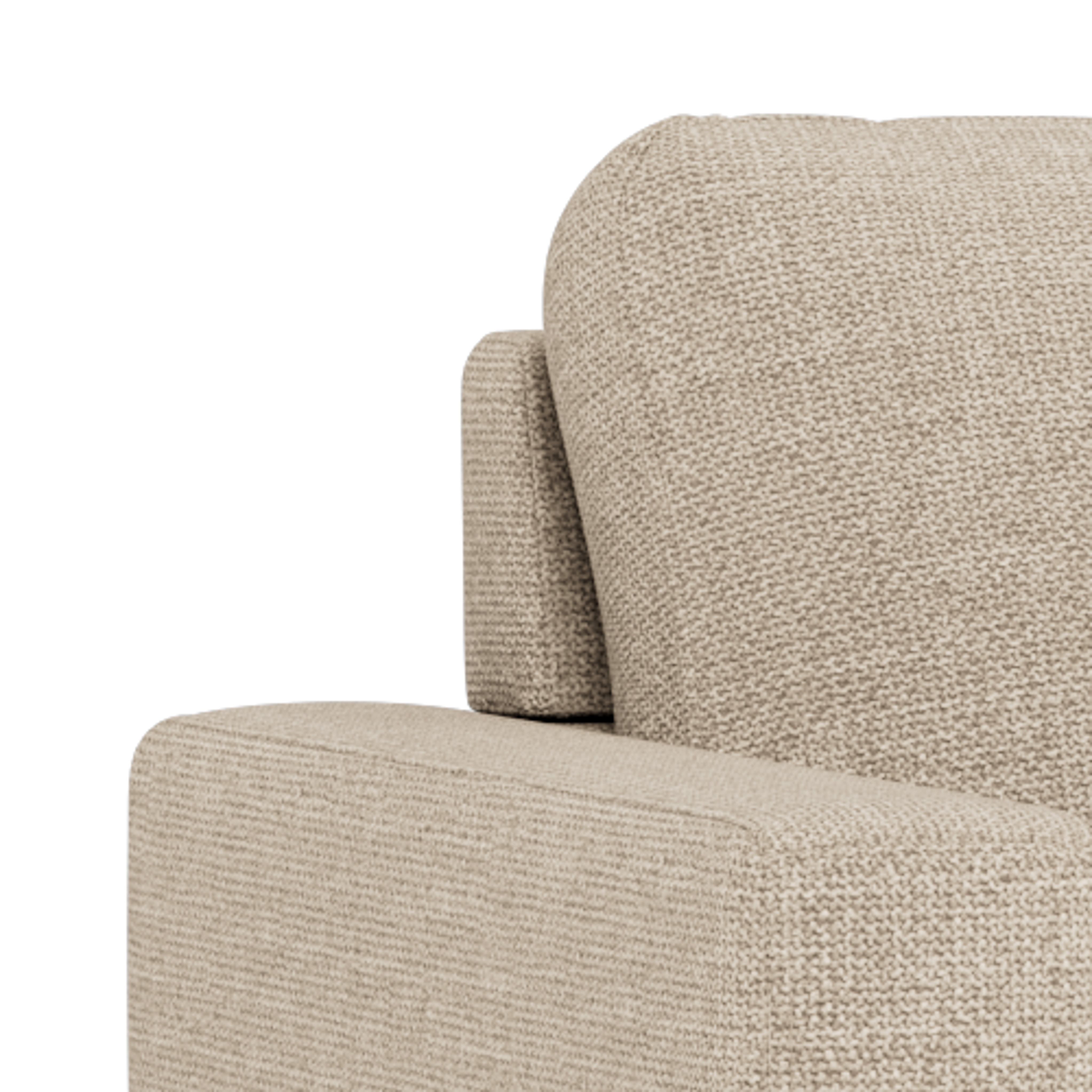 Actona Fleury Bettcouch mit Armlehne, Sitz beige Basel 24, Gestell PP schwarz, 176 x 88 x 85 cm