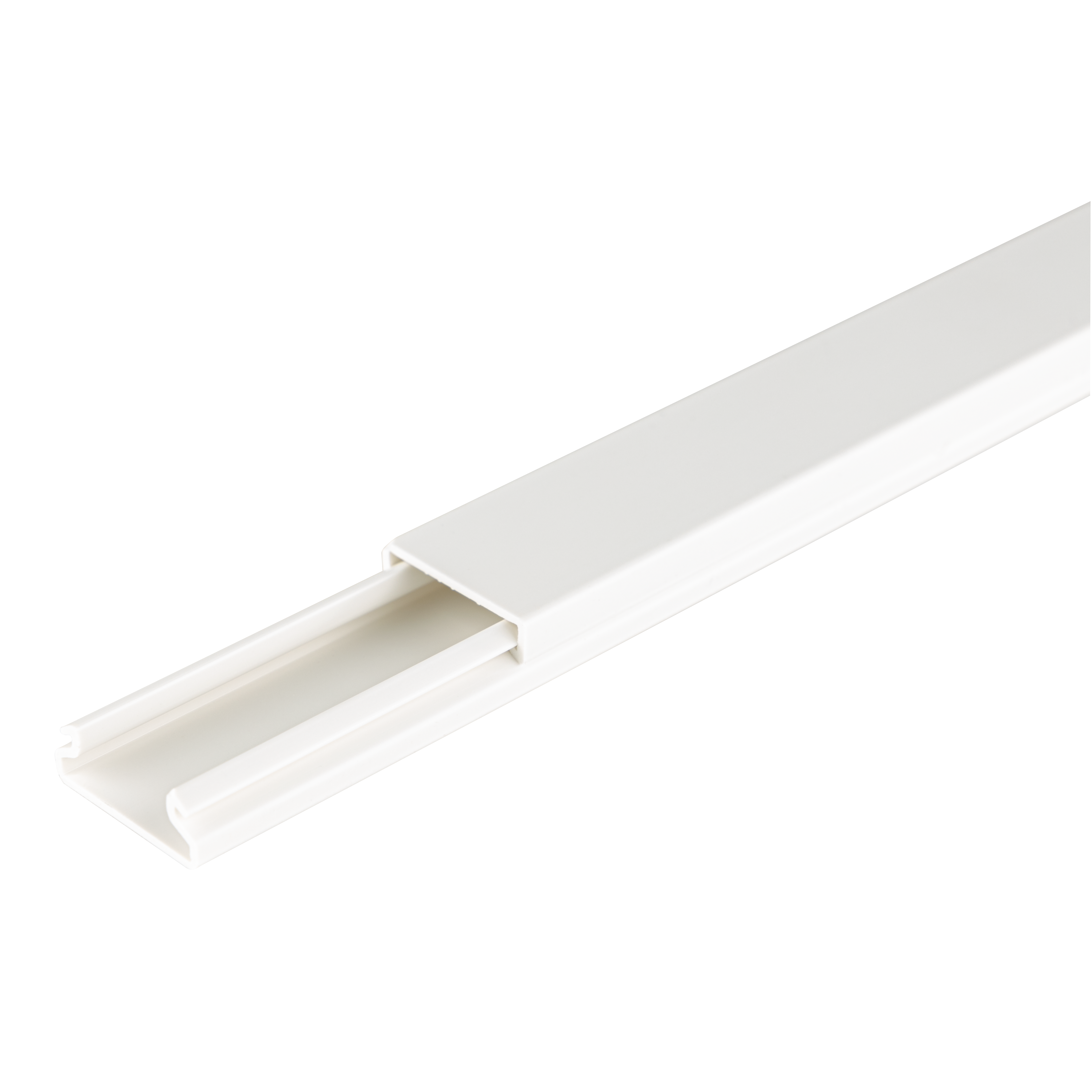 REV Kunststoffkanal 20 x 10 mm, 2 Meter, mit abnehmbaren Deckel, weiß