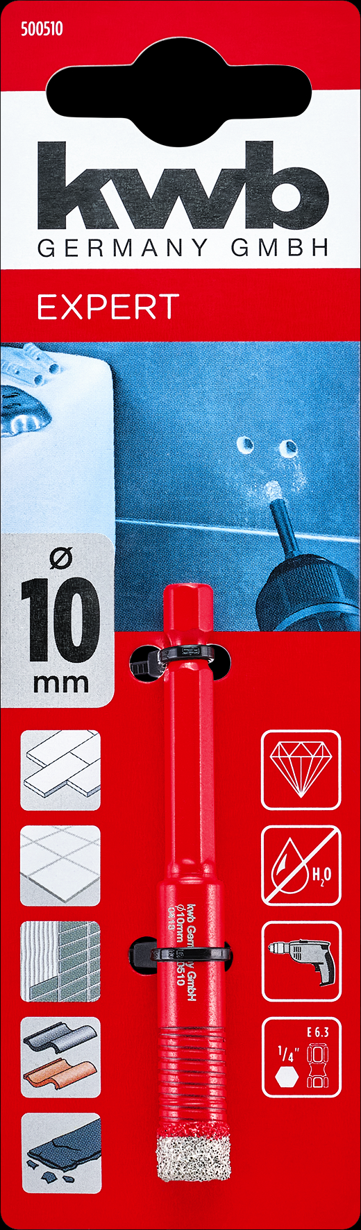 kwb Fliesenbohrer 6-Kant, 10 mm kwb Fliesenbohrer 6-Kant, 10 mm