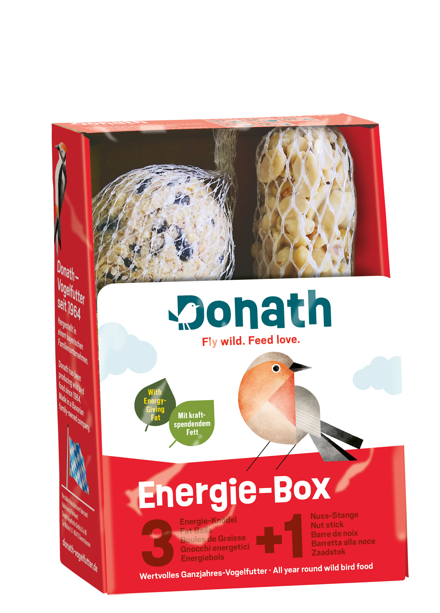 Donath Energie-Box 3+1 (3 Energie-Knödel + 1 Nussstange) Donath Energie-Box 3+1 (3 Energie-Knödel + 1 Nussstange)
