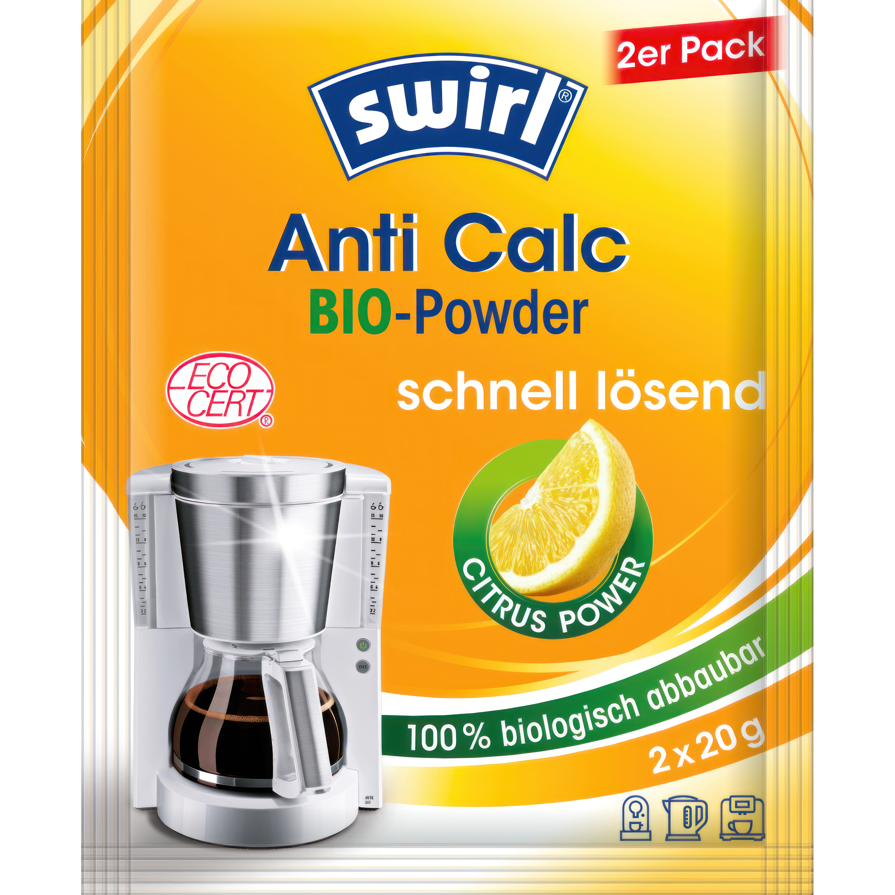 Swirl® Anti Calc Bio-Pulver, 2 x 20 g Swirl® Anti Calc Bio-Pulver, 2 x 20 g