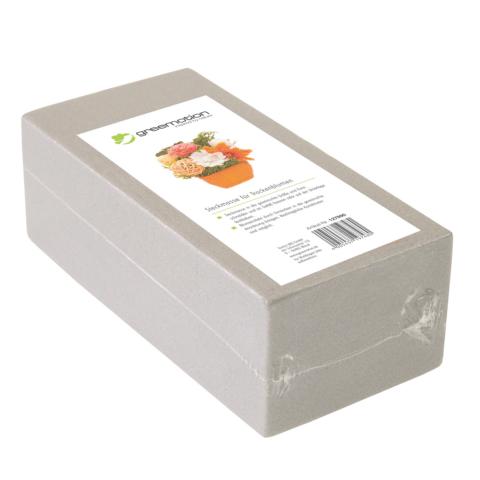 669788 Steckmasse Trockenblumen grau