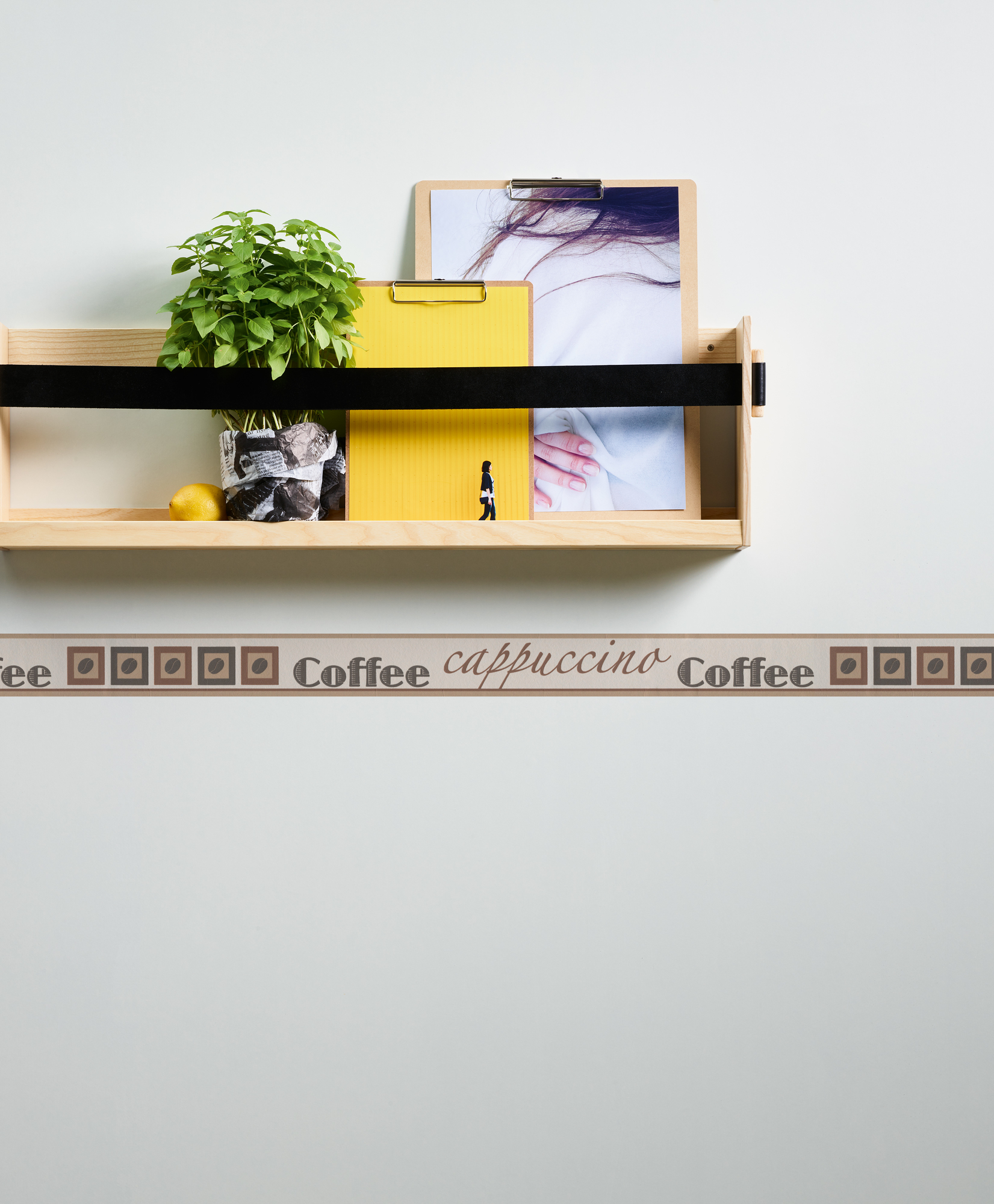 A.S. Création selbstklebende Bordüre, kaffeebohnen beige braun – borte mit schriftzug coffee & cappuccino
