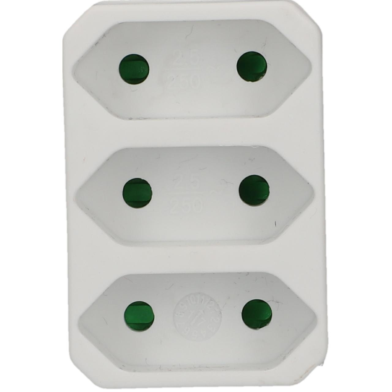 129635 EURO-ADAPTER, 3-FACH, Wß