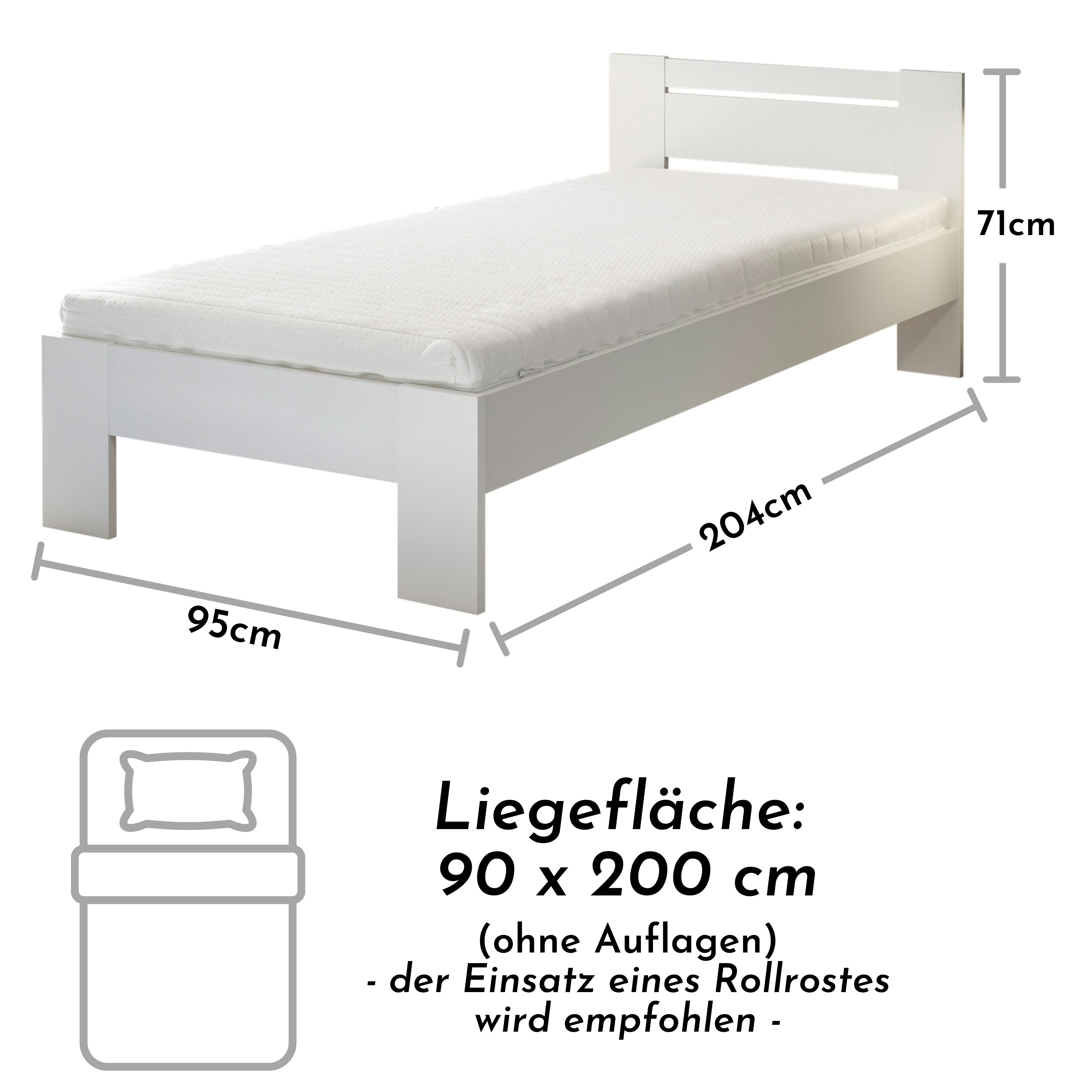 Pol-Power Futonbett Cannes, 90 x 200 cm, weiß