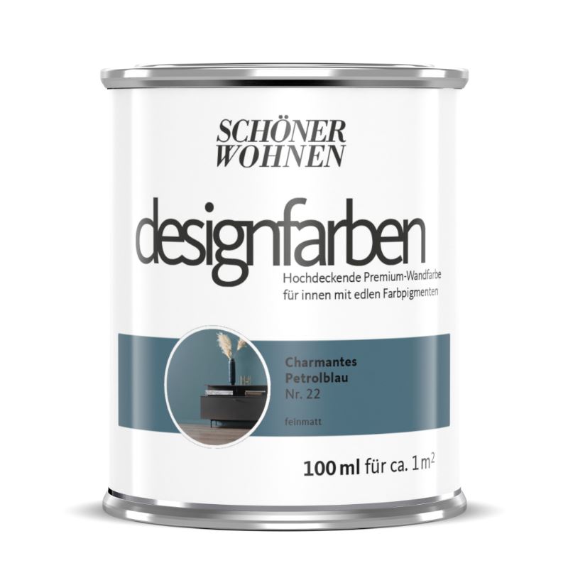 Schöner Wohnen Designfarbe, charmantes petrolblau, 100 ml