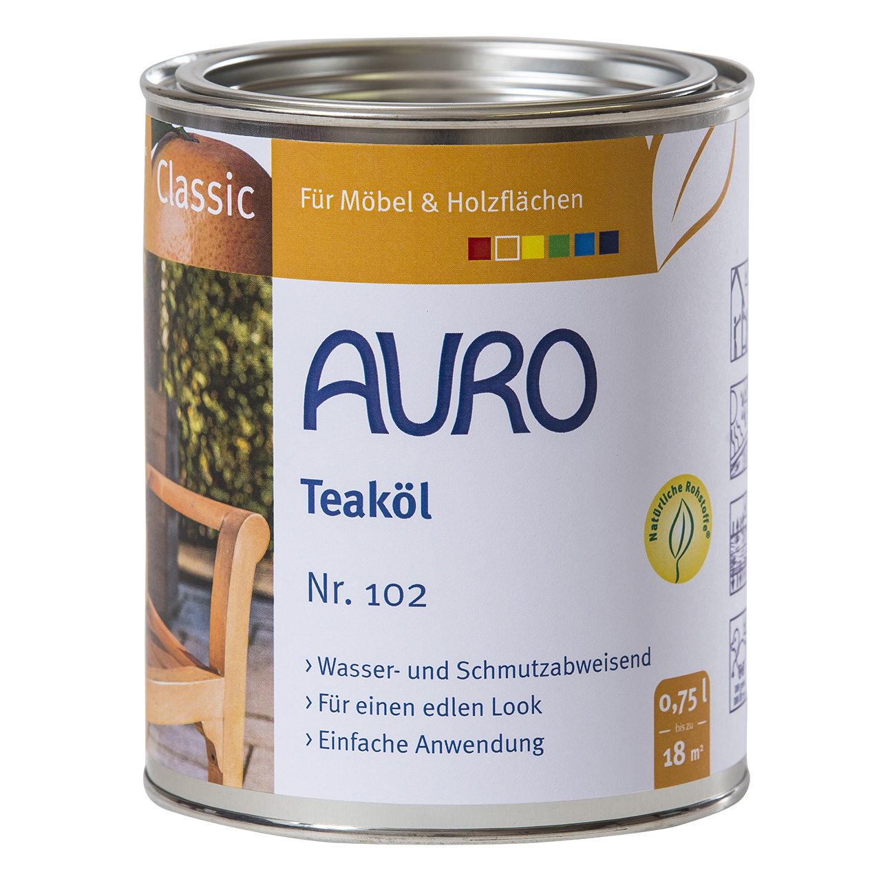 Auro Gartenmöbelöl Nr. 102 teak, 750ml