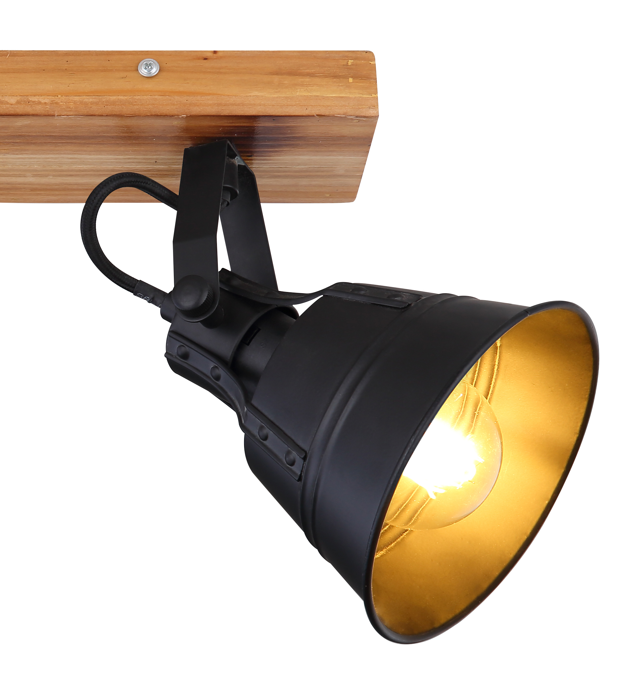 779573-6 Globo Strahler Holz Braun/schwarz zweiflammig