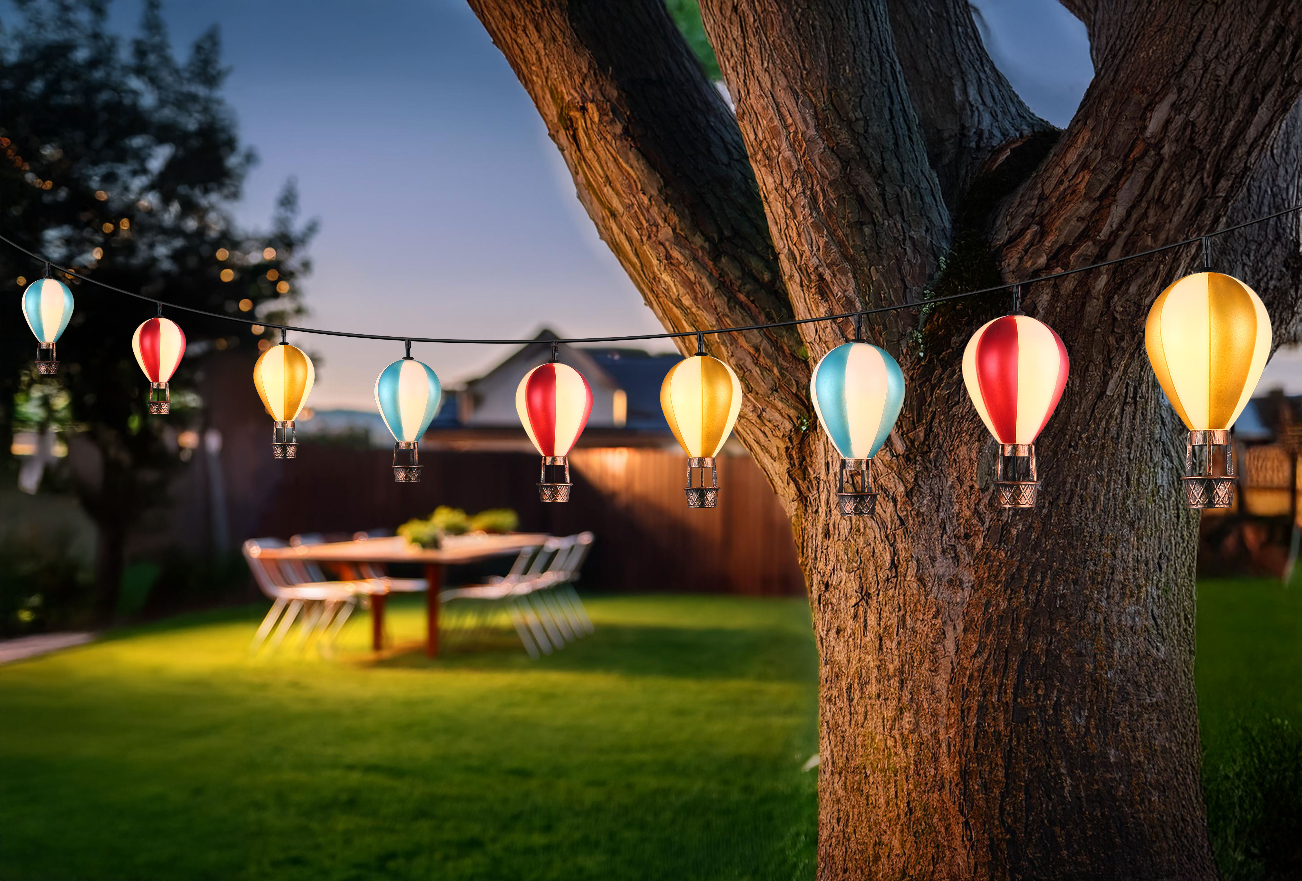 Globo Solarleuchte Kunststoff bunt, 9xLED