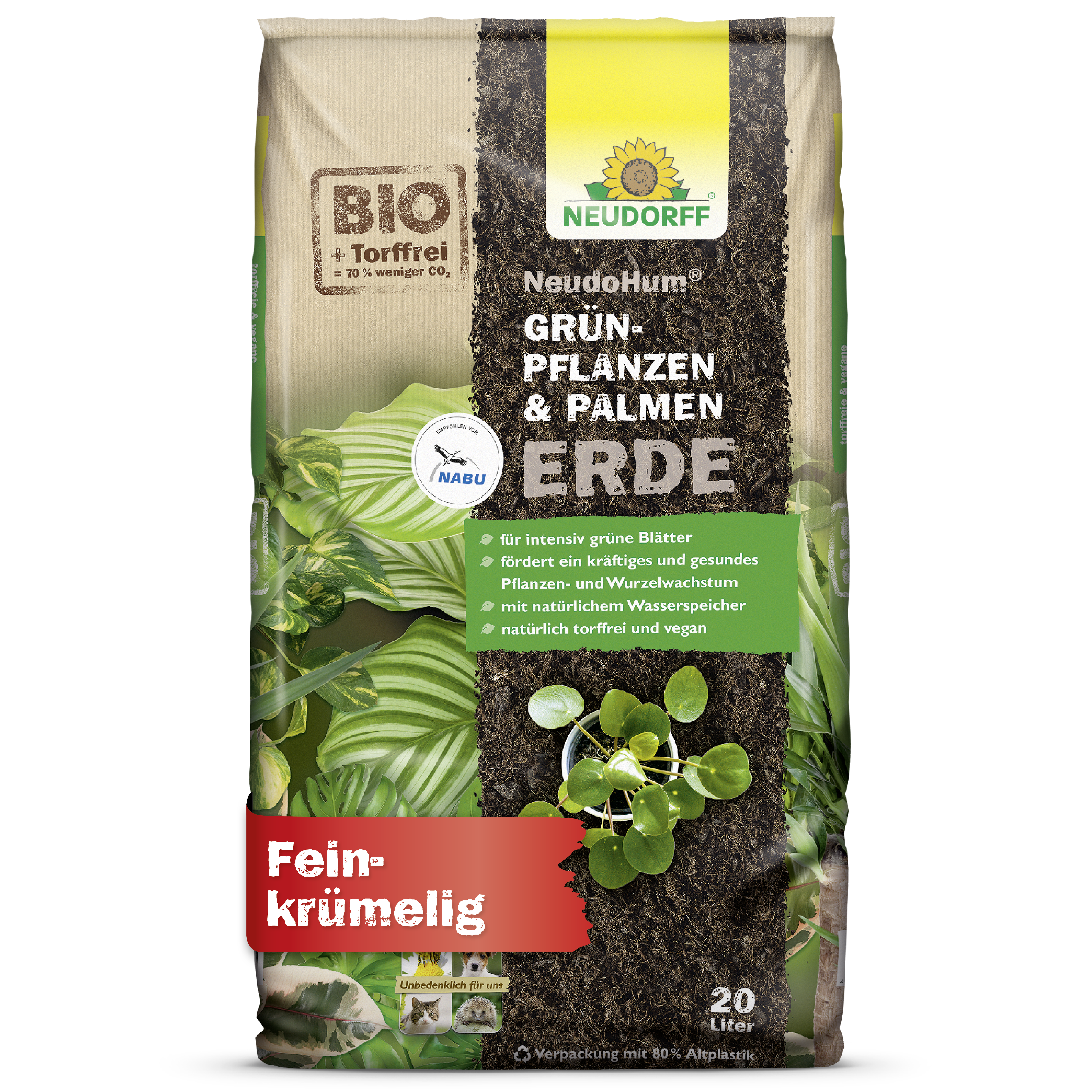 Neudorff NeudoHum Grünpflanzen- & PalmenErde, 20 L