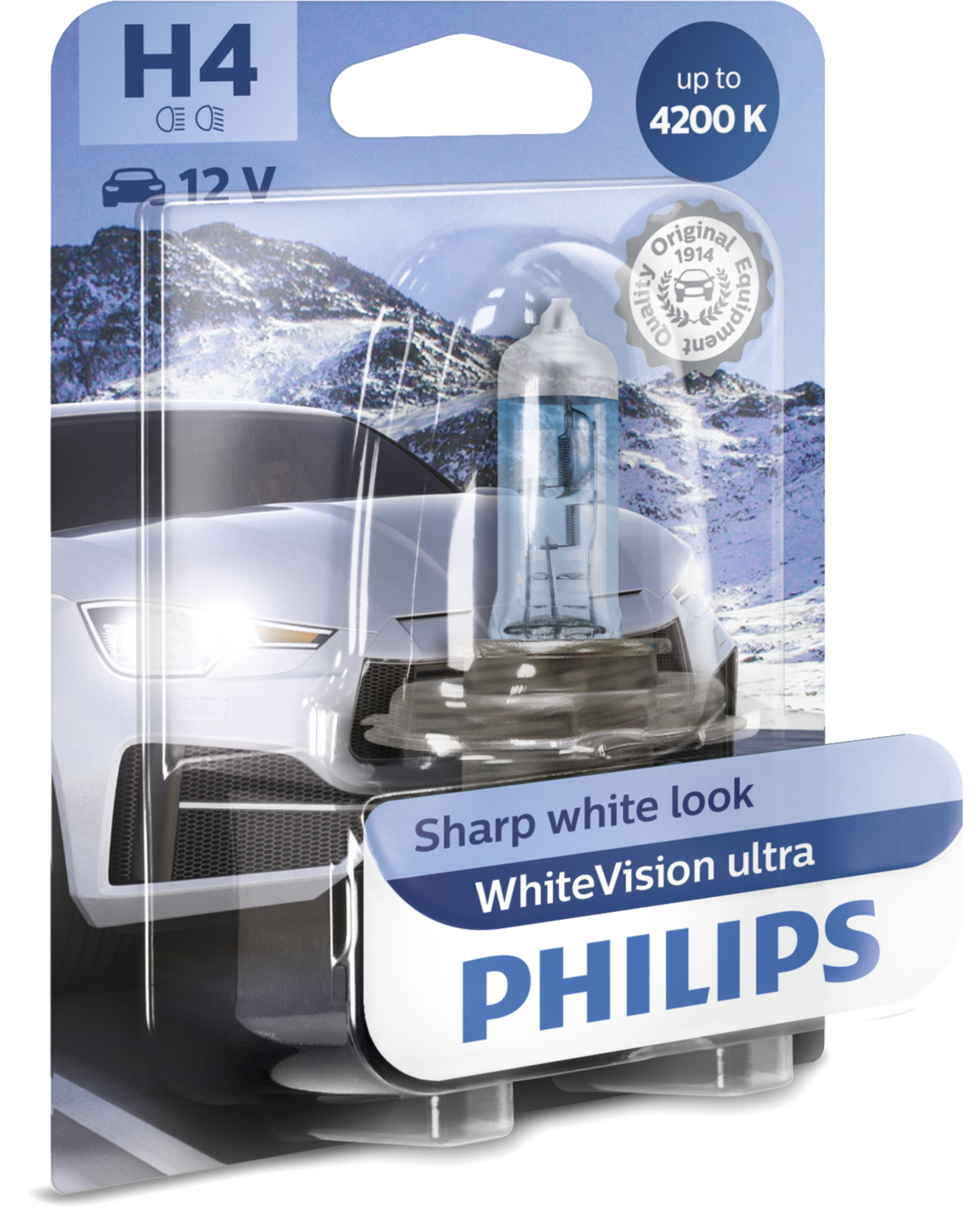 Philips Scheinwerferlampe H4 WhiteVision ultra