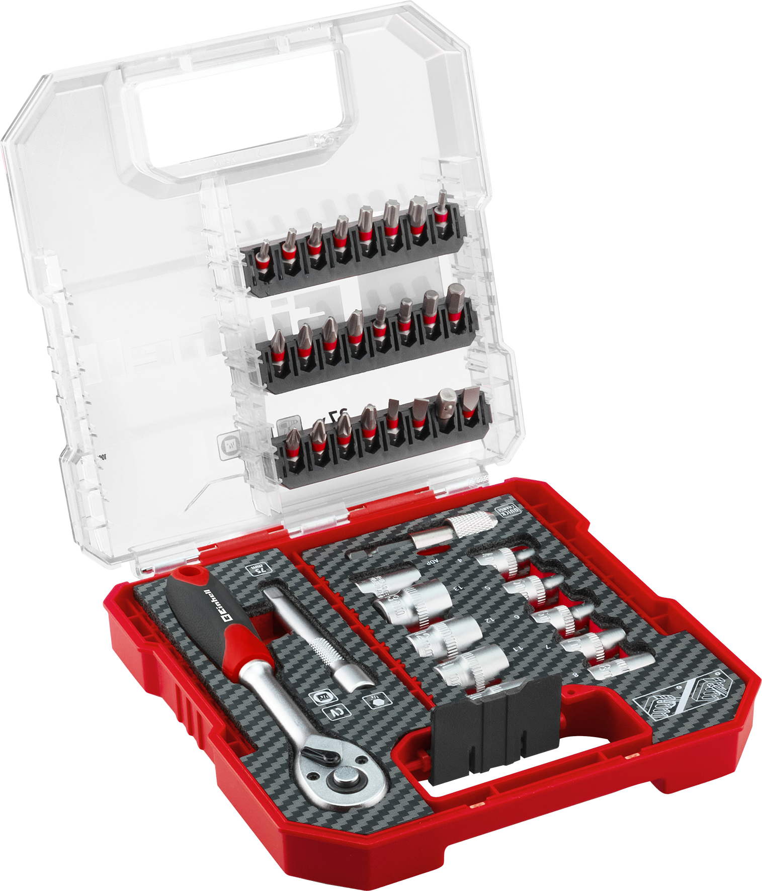 Einhell Bit- und Ratschen-Set, L-CASE, 37-tlg.