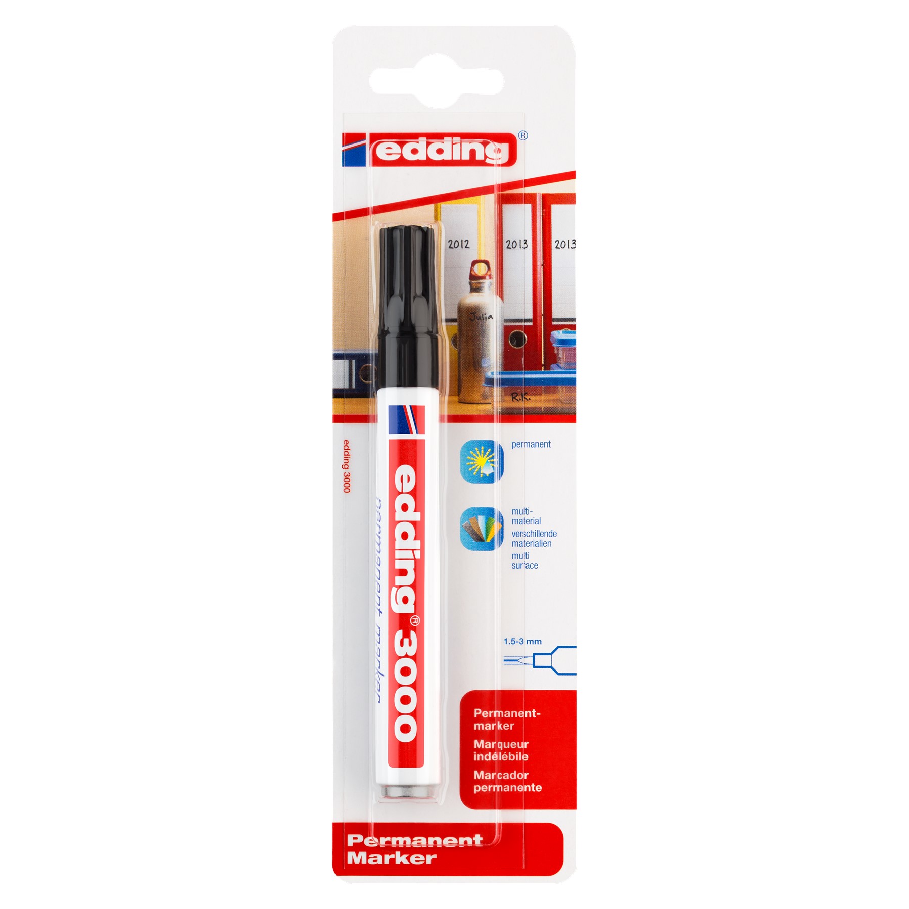 e-3000_1_4004764894529 Edding 3000/1 Permanent Marker, schwarz