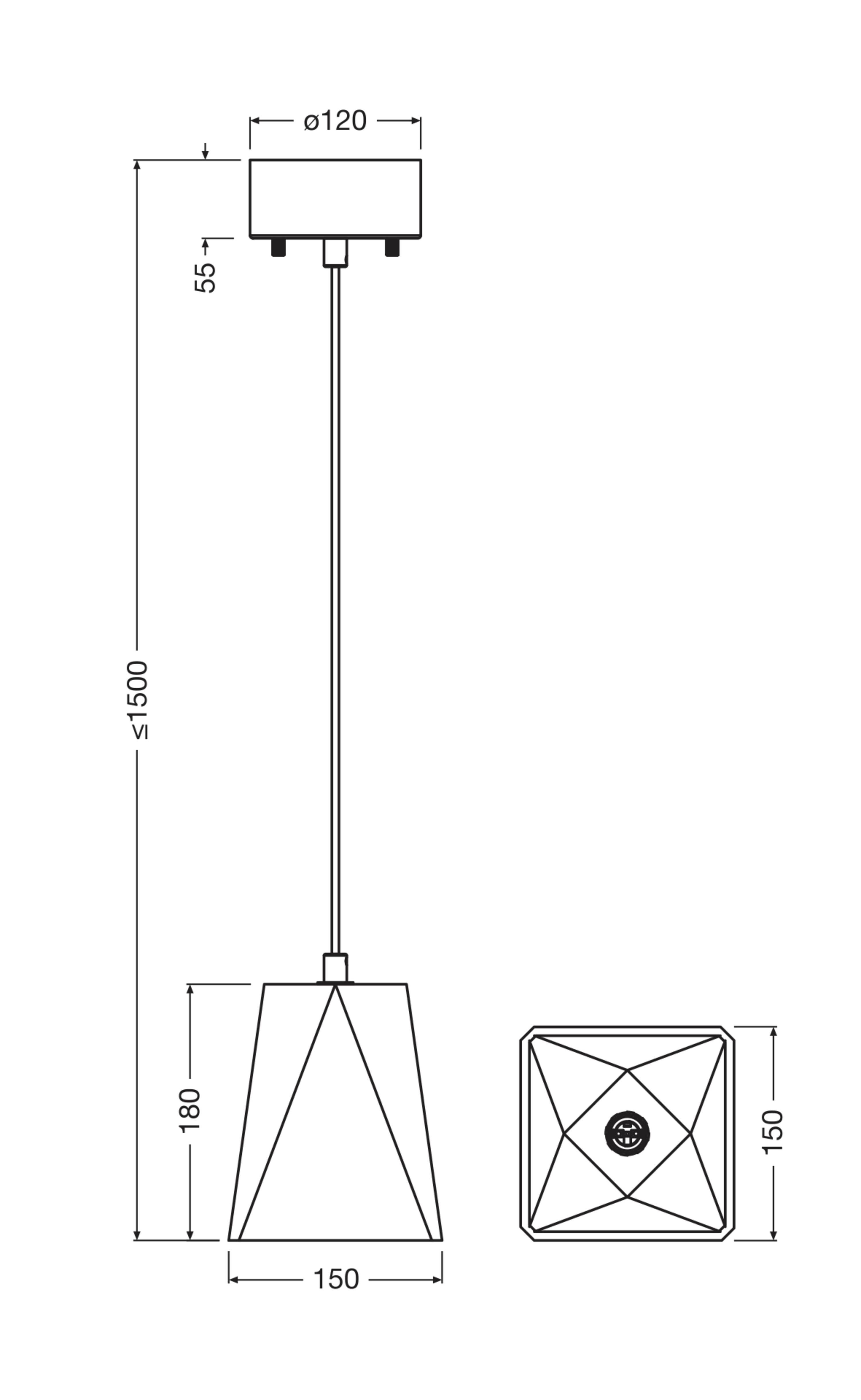 Osram DECOR Gleam Pendelleuchte Box, E27, weiß