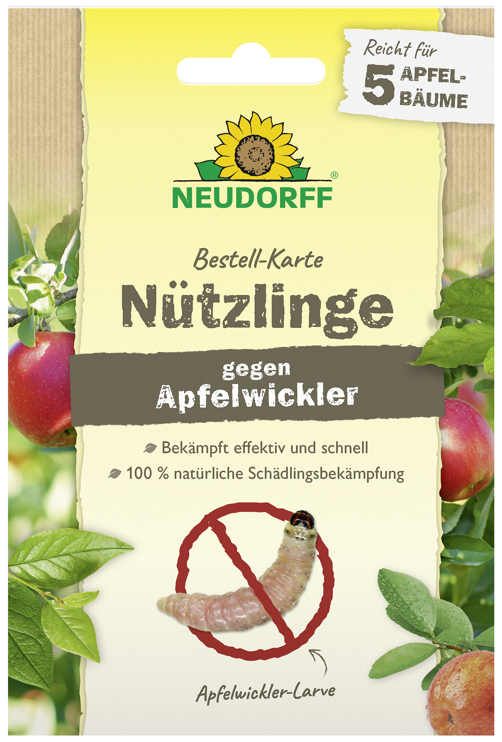 Neudorff Bestell-Karte Nützlinge gegen Apfelwickler