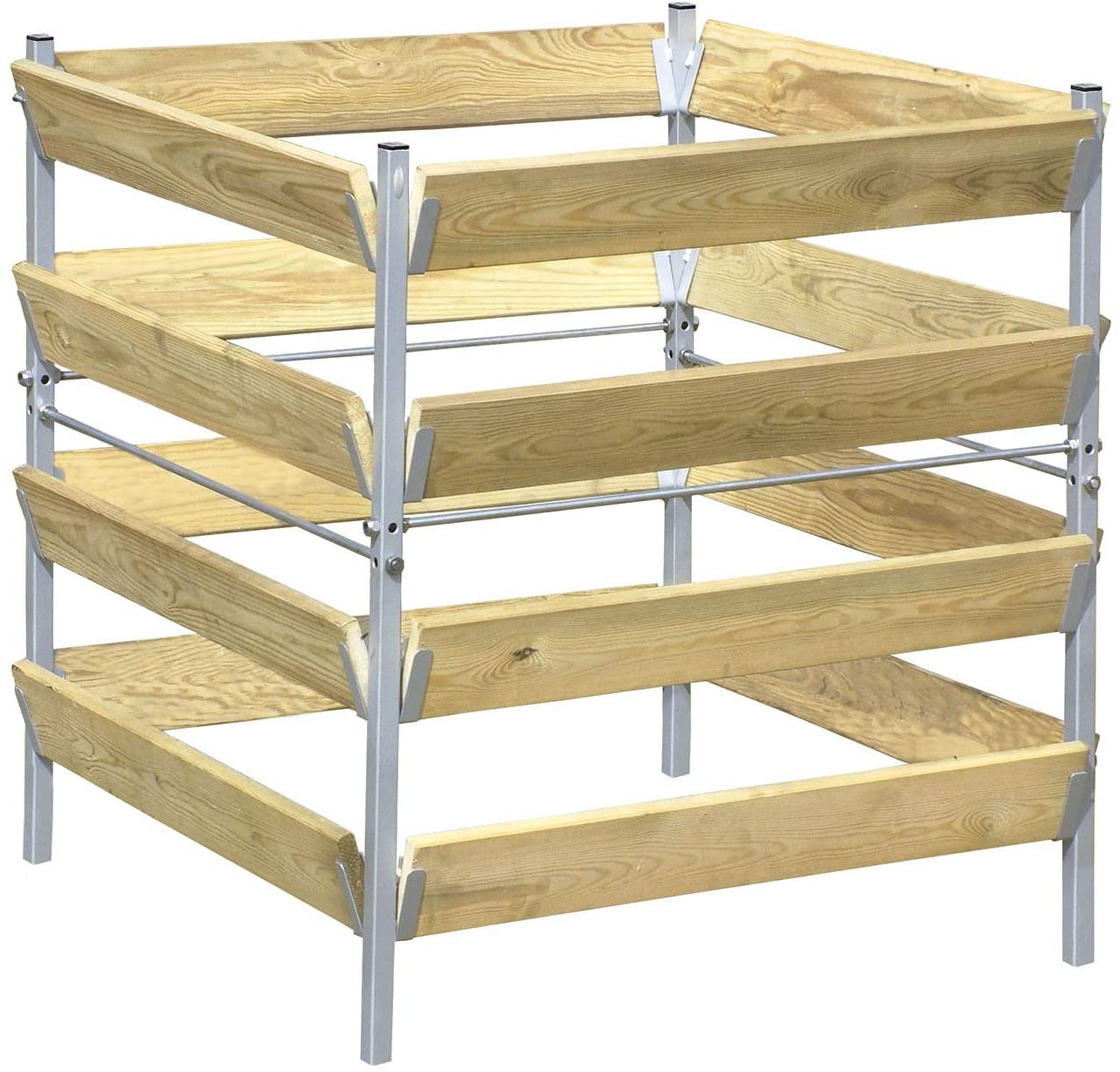 99160-Komposter-Holu-Metall Komposter Holz / Metall 90x90x90cm