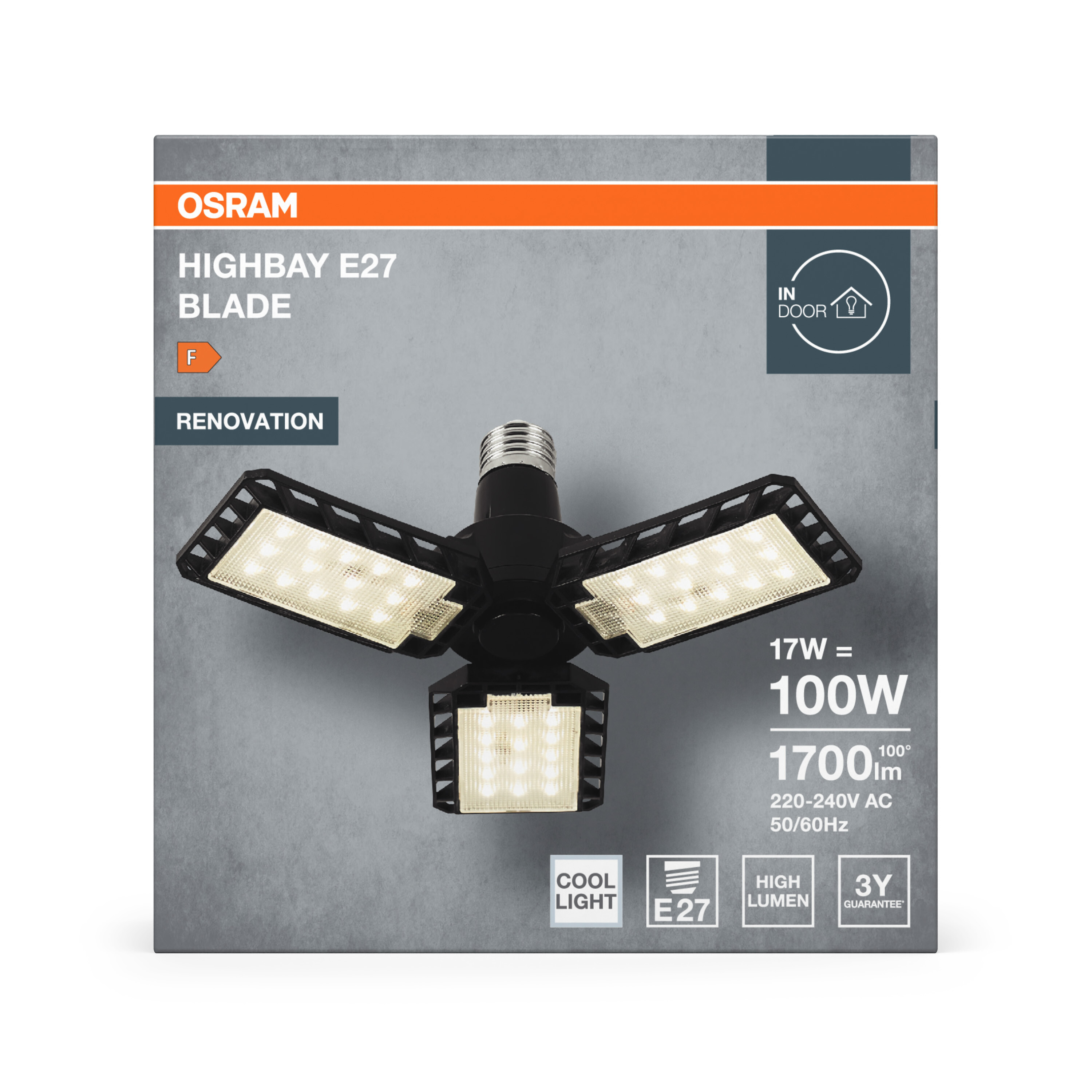 Osram Highbay Blade Deckenlampe mit Flügeln, E27, 17W