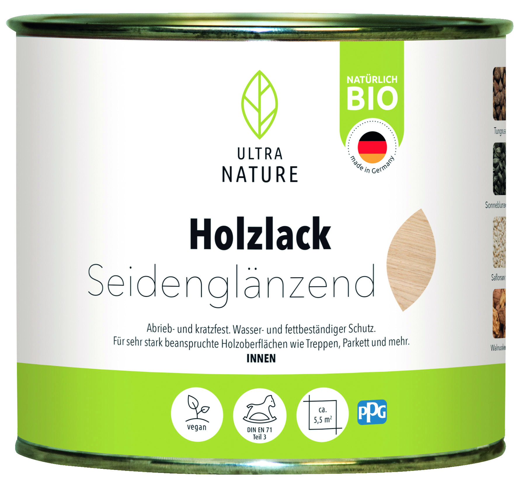 Ultra Nature Holzlack Farblos Seidenglänzend, 0,375 l Ultra Nature Holzlack Farblos Seidenglänzend, 0,375 l