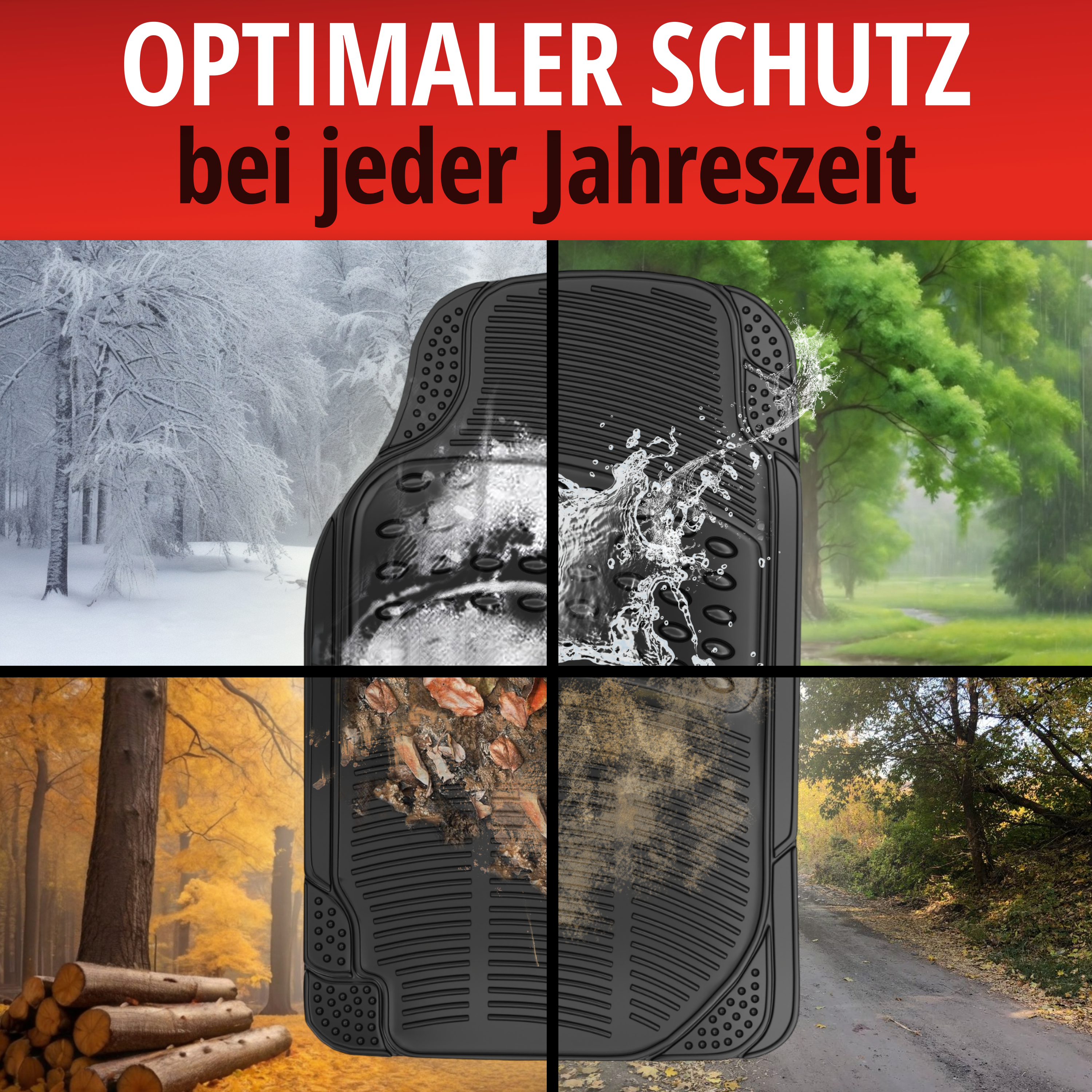 CarComfort Gummimatten-Set Spartakus 4-teilig