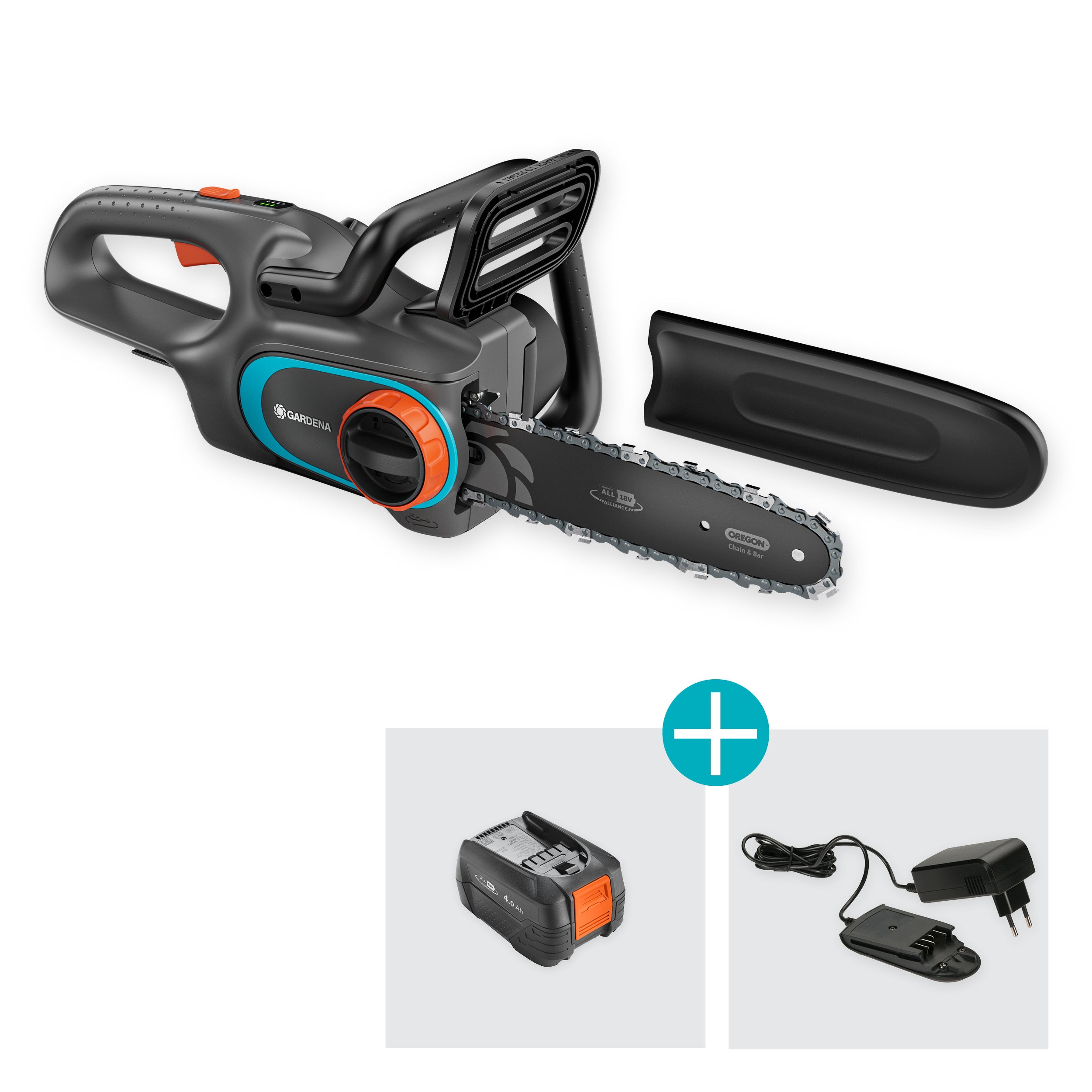 Gardena Akku-Kettensäge PowerSaw 250/18V P4A Ready-To-Use Set Gardena Akku-Kettensäge PowerSaw 250/18V P4A Ready-To-Use Set