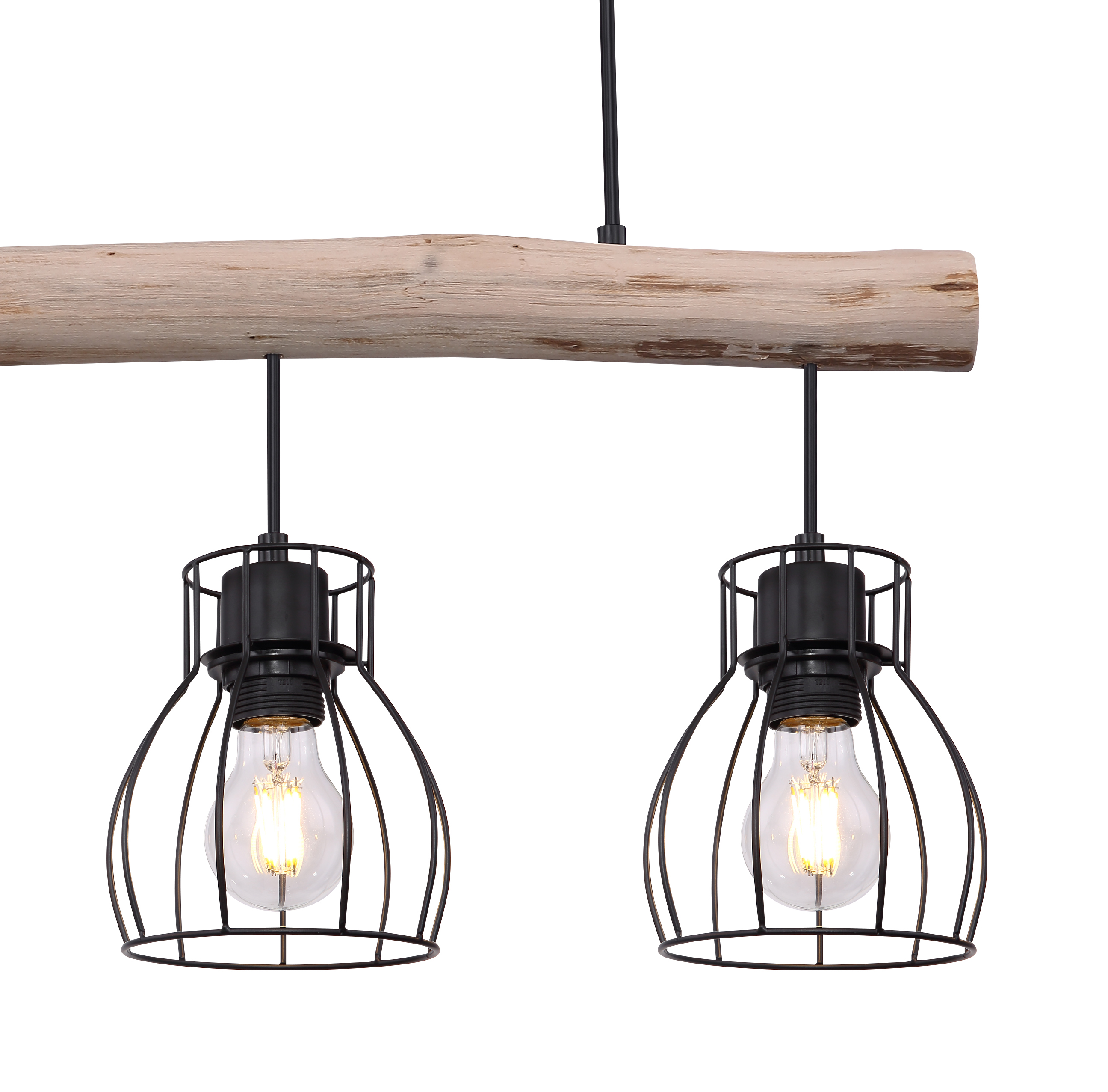 711955_ee GLOBO HÄNGELEUCHTE 3XE27 METALL SCHWARZ/HOLZ