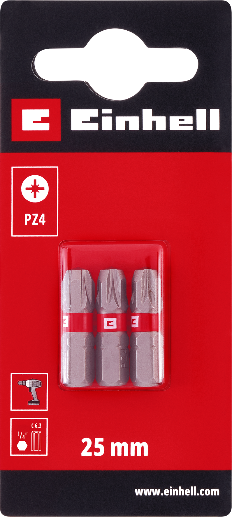 Einhell Standard-Bits, 25 mm, PZ4