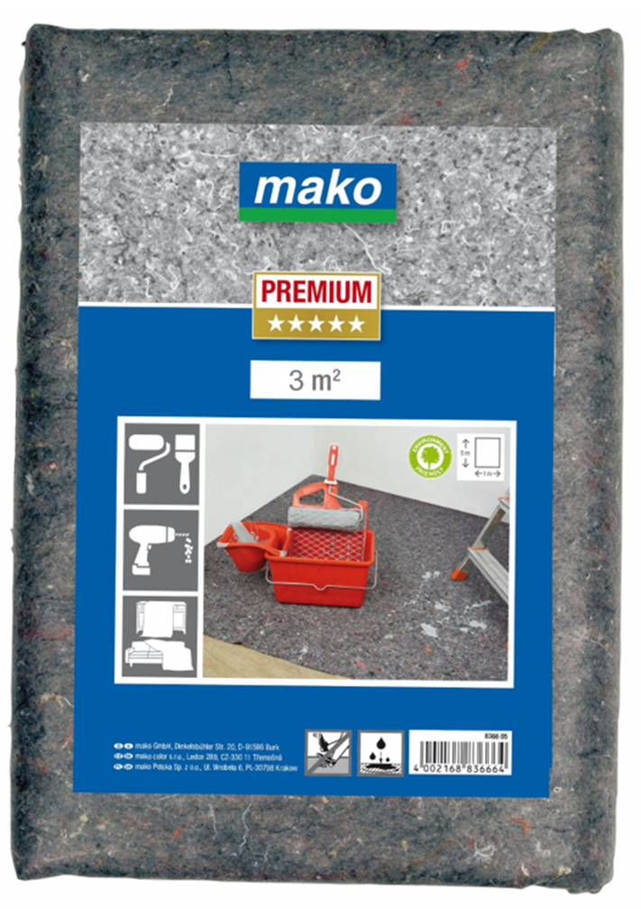 mako Maler-Abdeck-Vlies PREMIUM, 1 m x 3 m mako Maler-Abdeck-Vlies PREMIUM, 1 m x 3 m