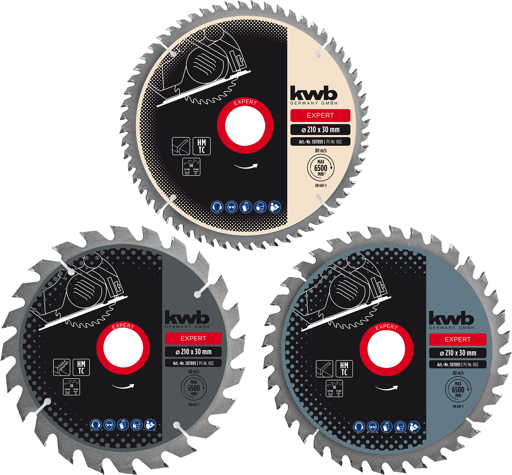 Kwb Kreissägeblattsatz 3t, 210 x 30 mm Kwb Kreissägeblattsatz 3t, 210 x 30 mm