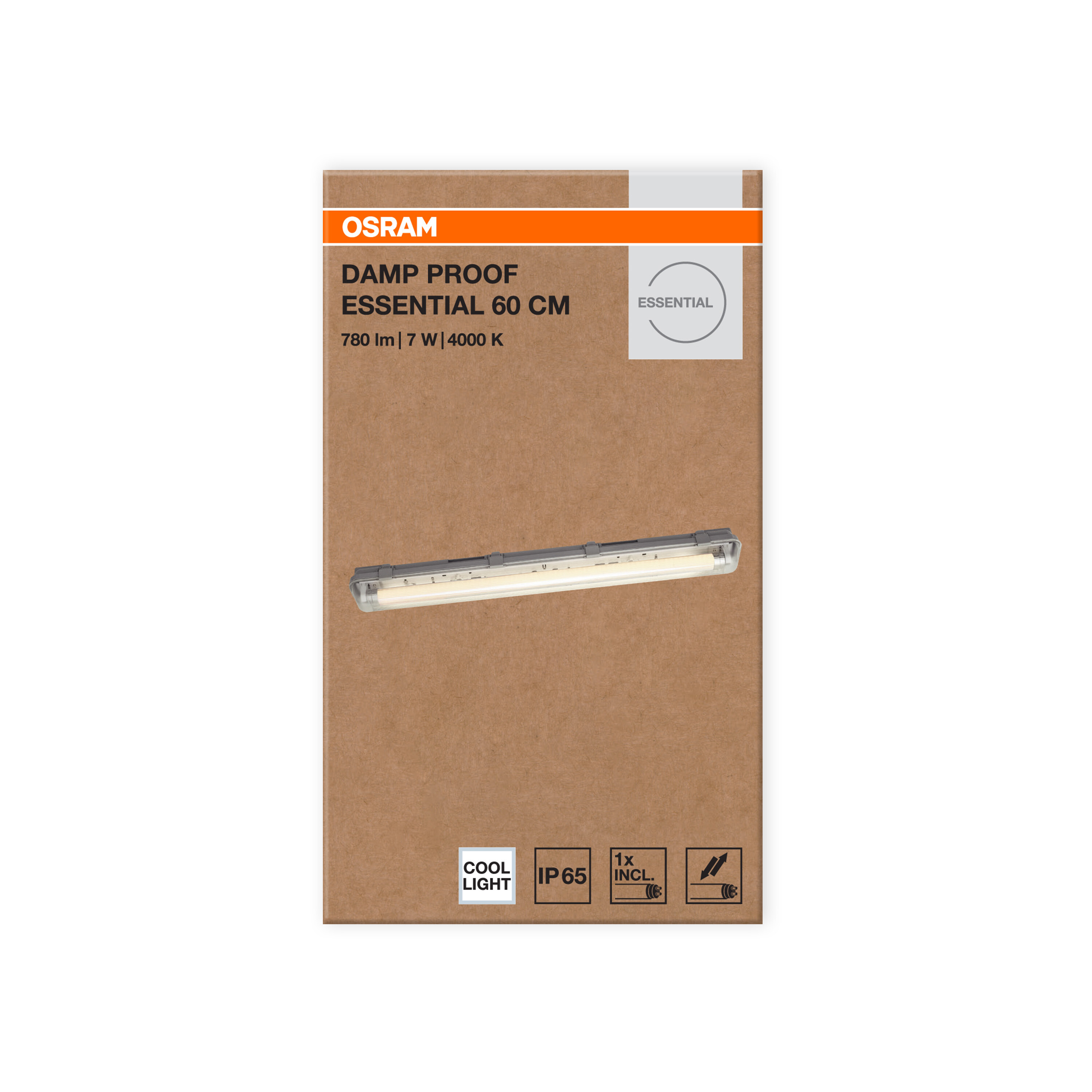 Osram Feuchtraumlampe Essential, 60 cm, 1X7W